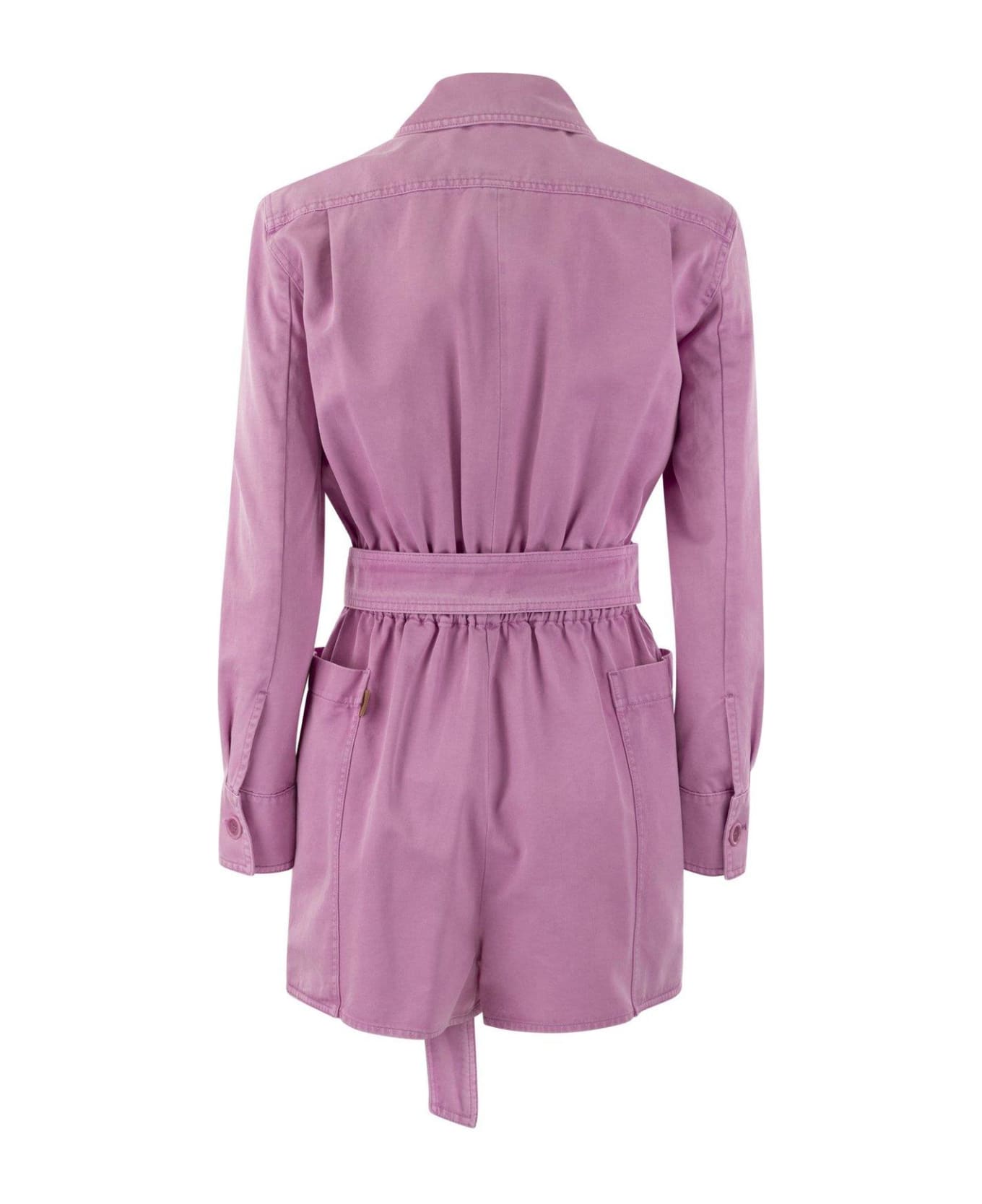 Max Mara Belted Long-sleeved Jumpsuit - Peonia
