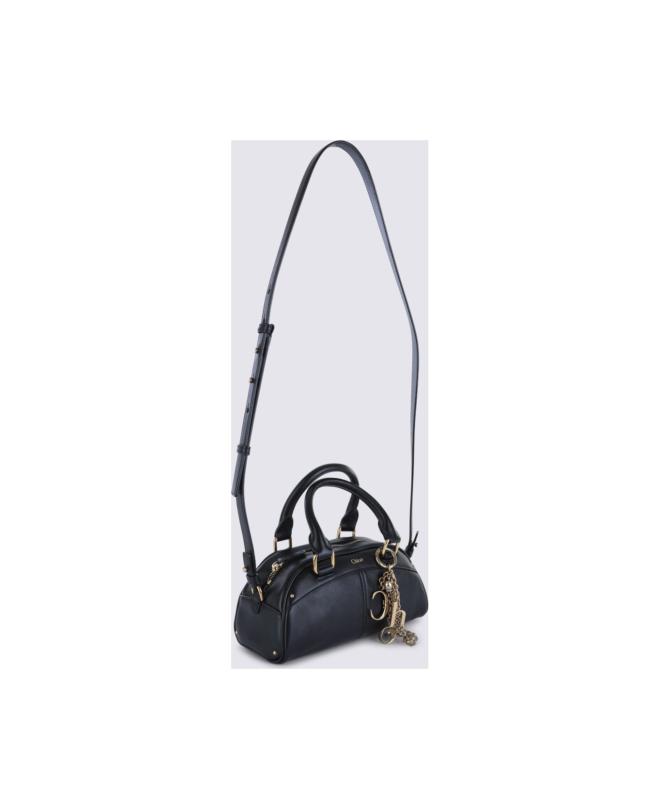 Chloé Black Leather Chloe Bowling Top Handle Bag - Black