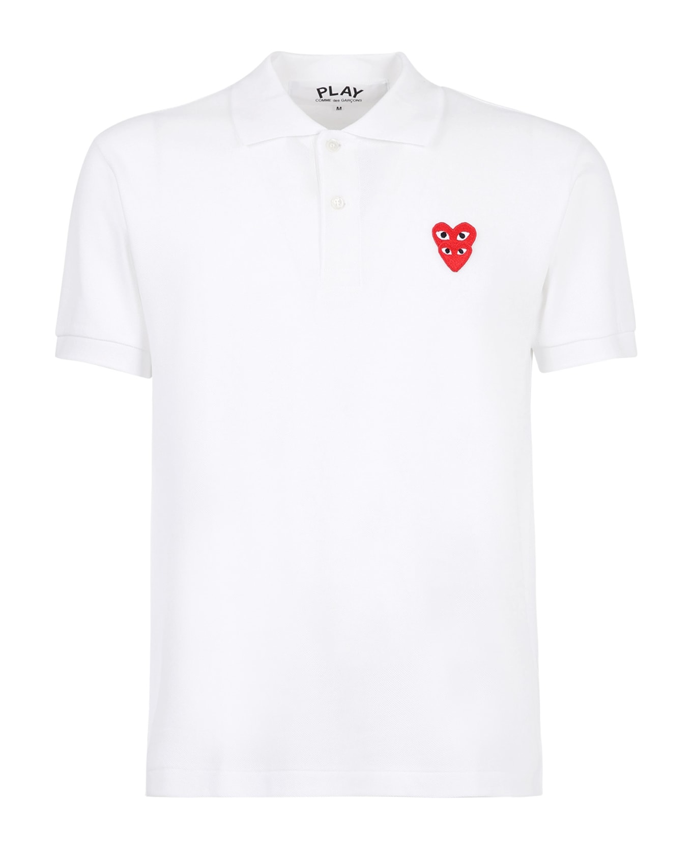 Comme des Garçons Play Embroidered Polo - White