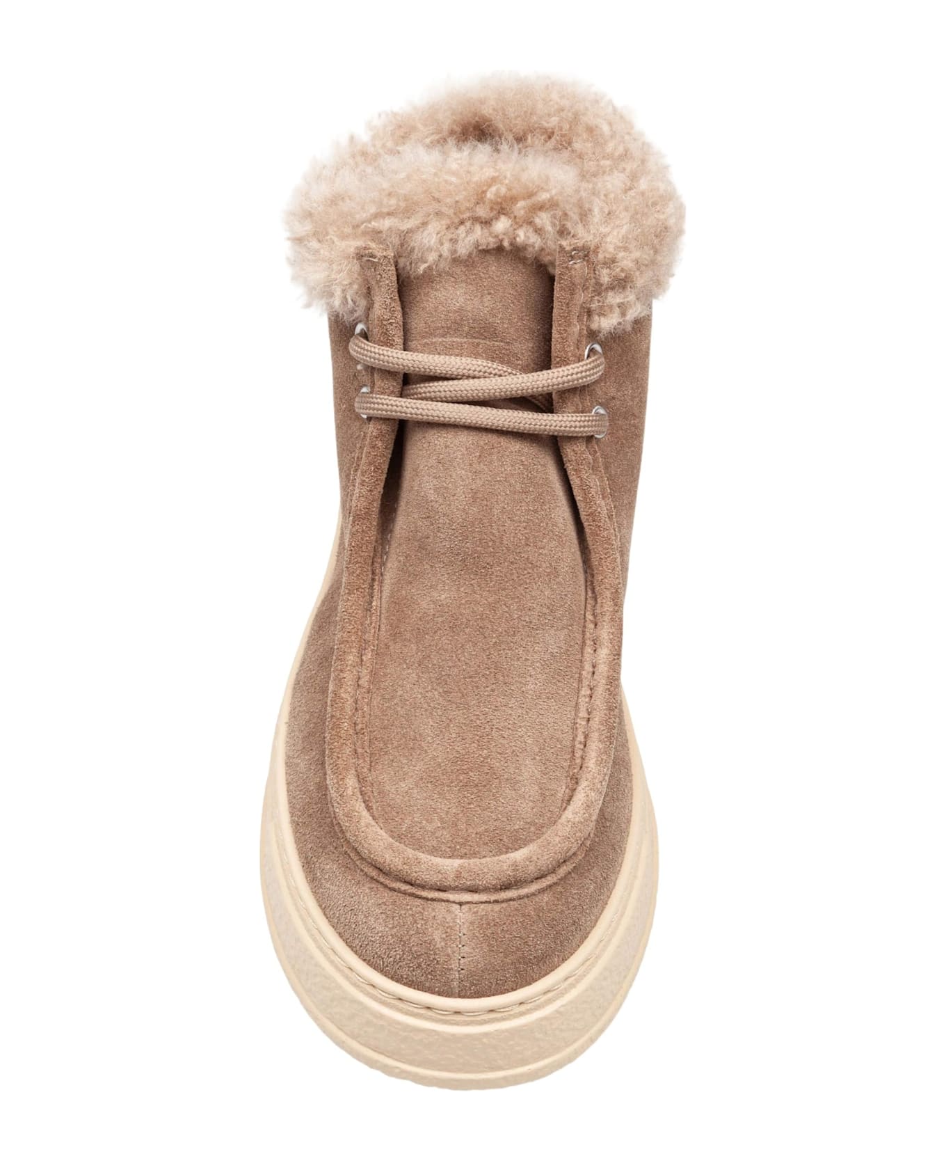 AGL Fergus Suede Sneaker With Sheepskin Lining Taupe - Taupe スニーカー