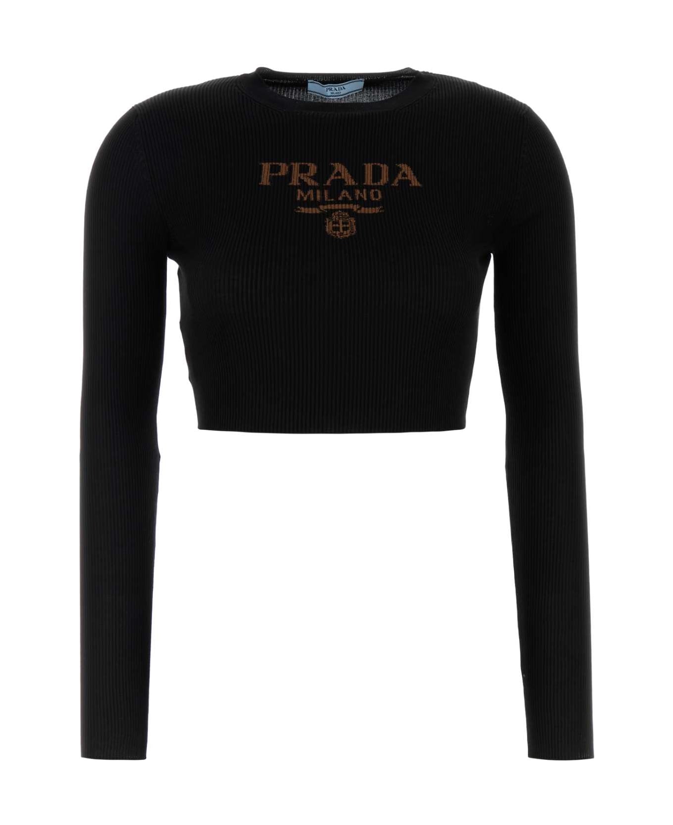 Prada Black Silk T-shirt - NERO