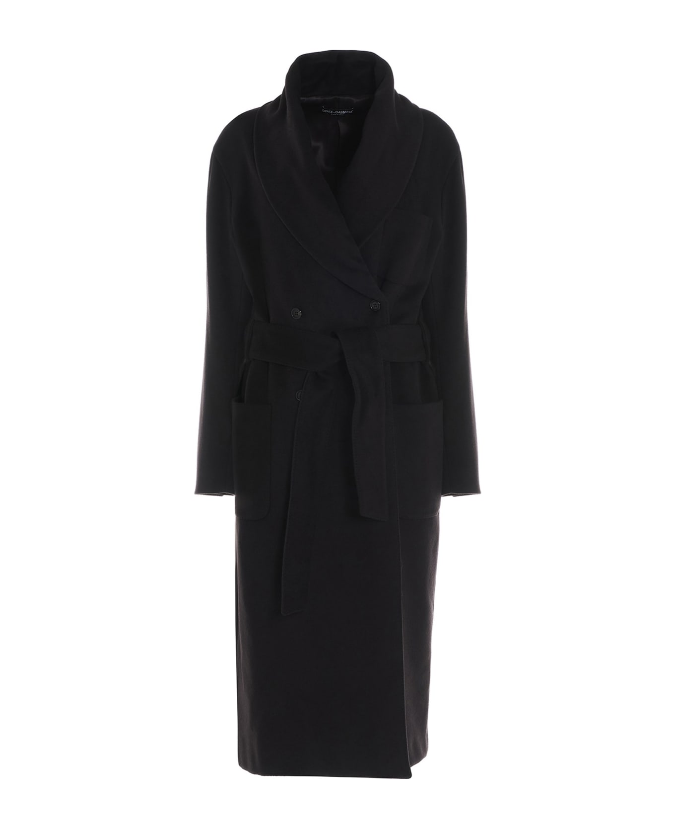 Dolce & Gabbana Onebreasted Cashmere Coat - Brown