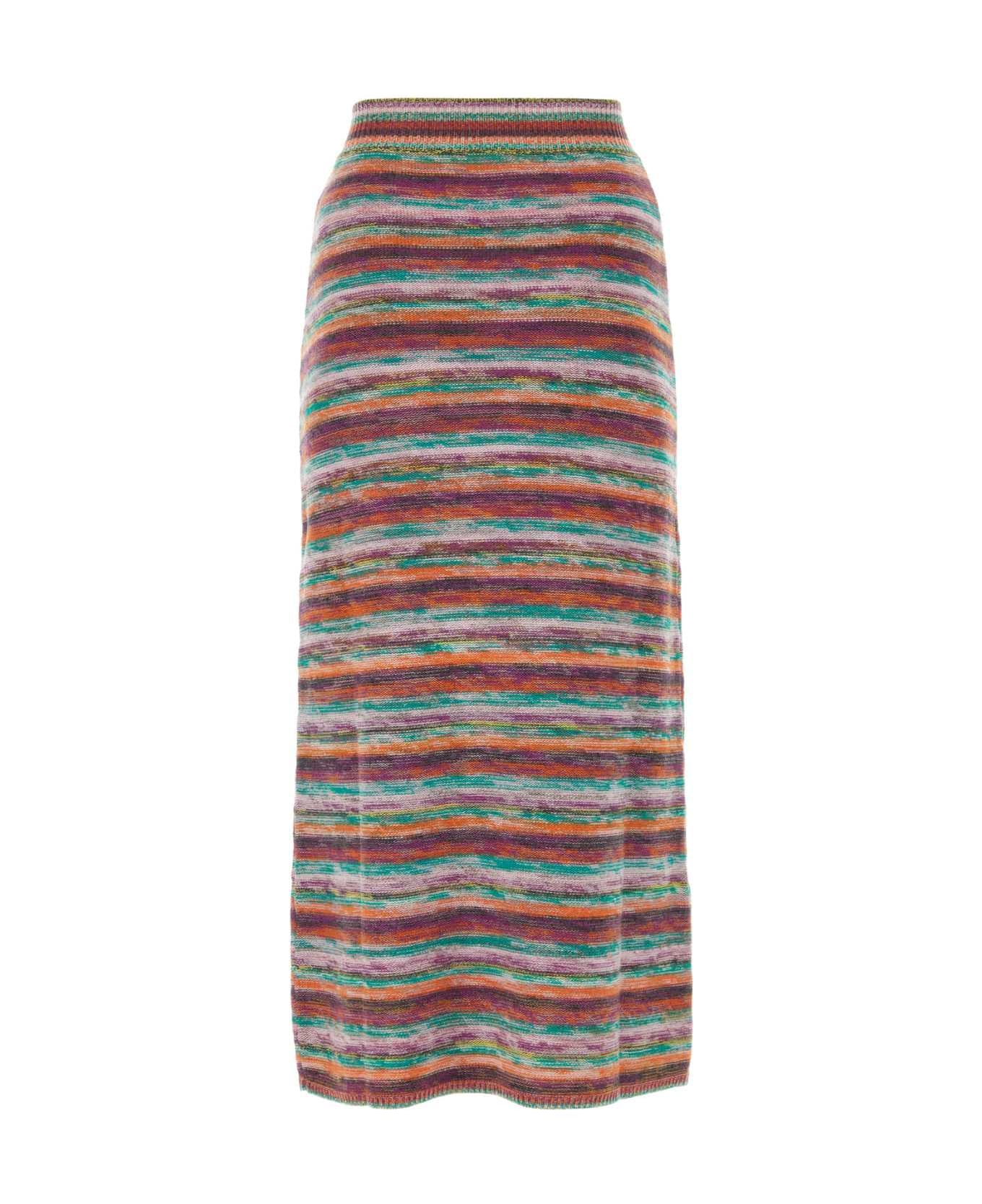 Chloé Embroidered Wool Blend Skirt - MULTICOLORBLACK