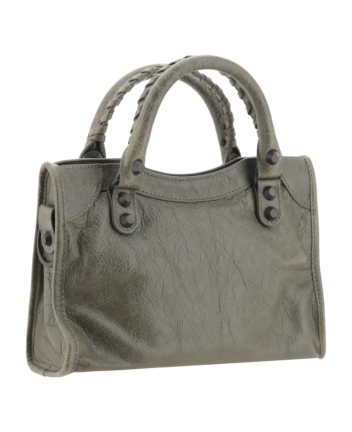 Balenciaga Army Green Leather Mini Le City Handbag - ARMYGREEN