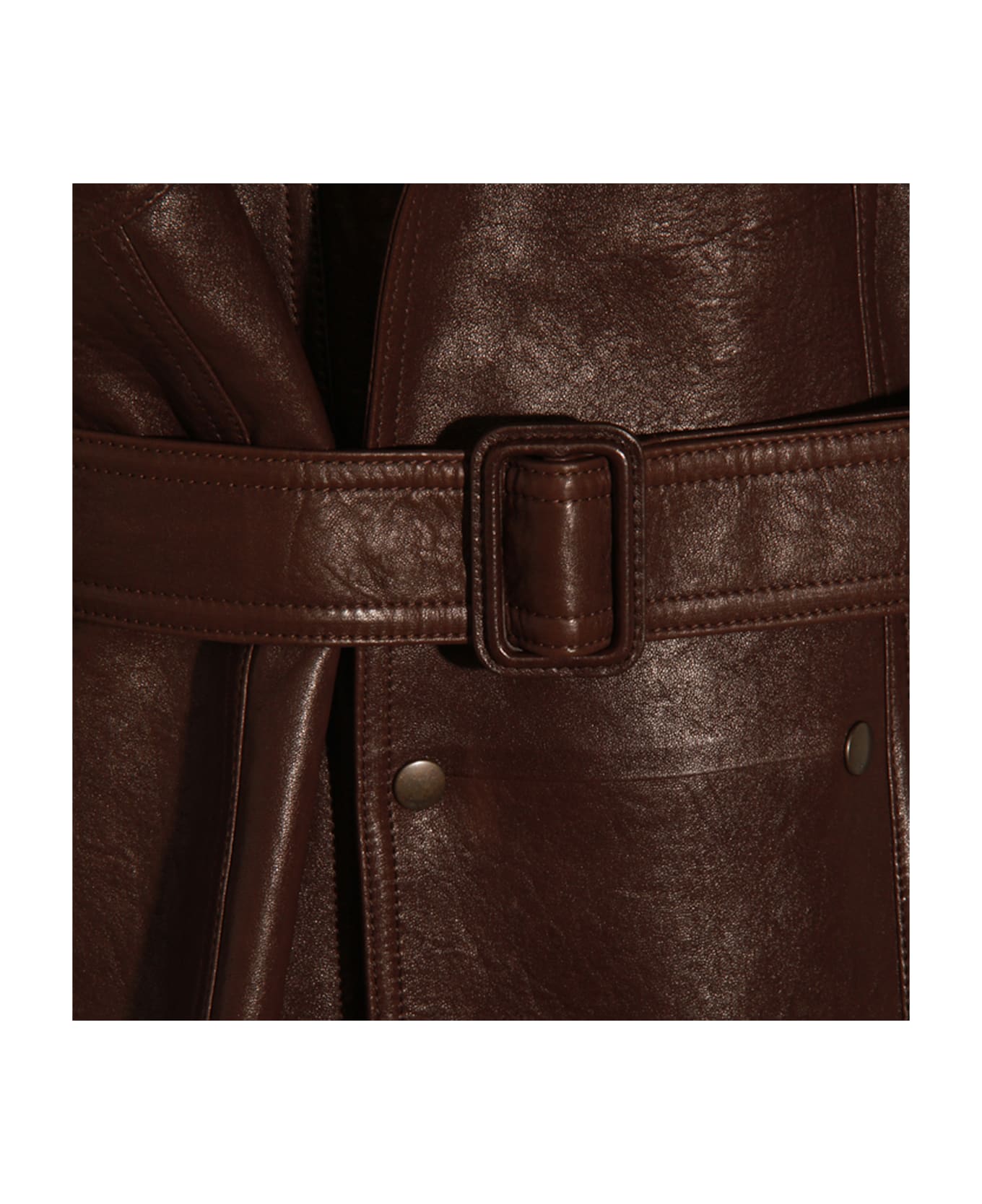 Saint Laurent Brown Leather Jacket - Brown レザージャケット