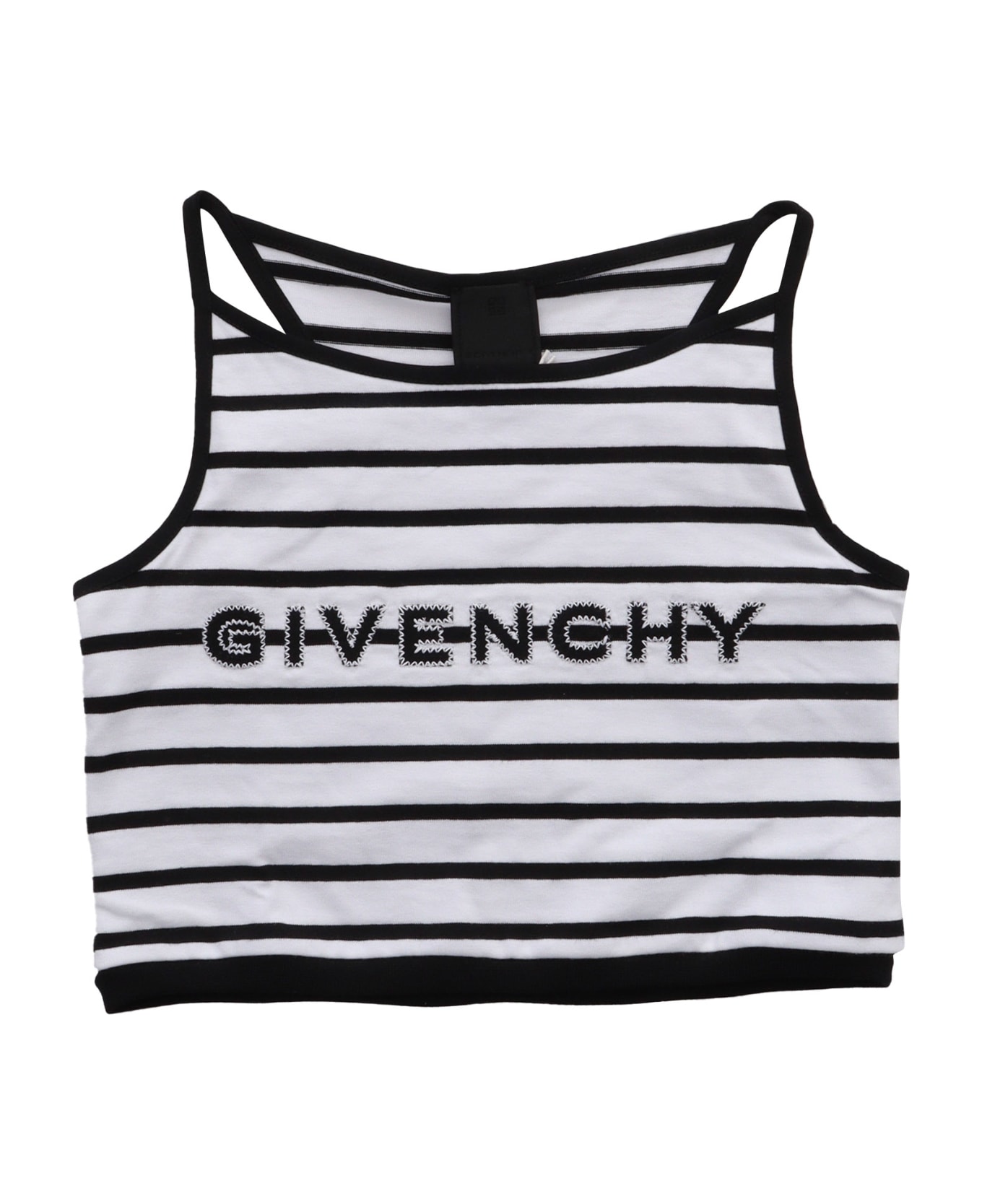 Givenchy Striped Top With Logo - WHITE