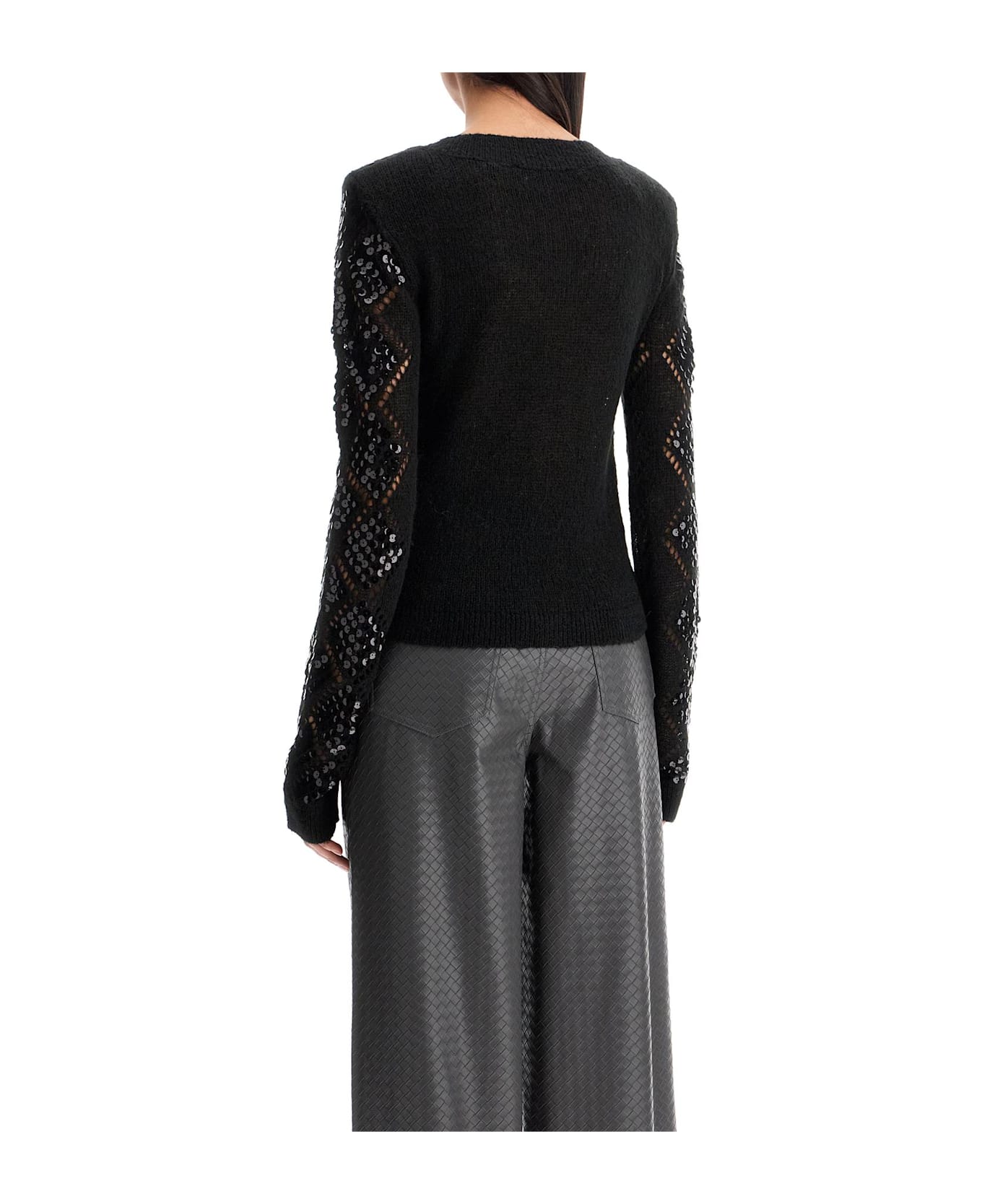 Rotate by Birger Christensen Perforated Cardigan With - BLACK (Black)