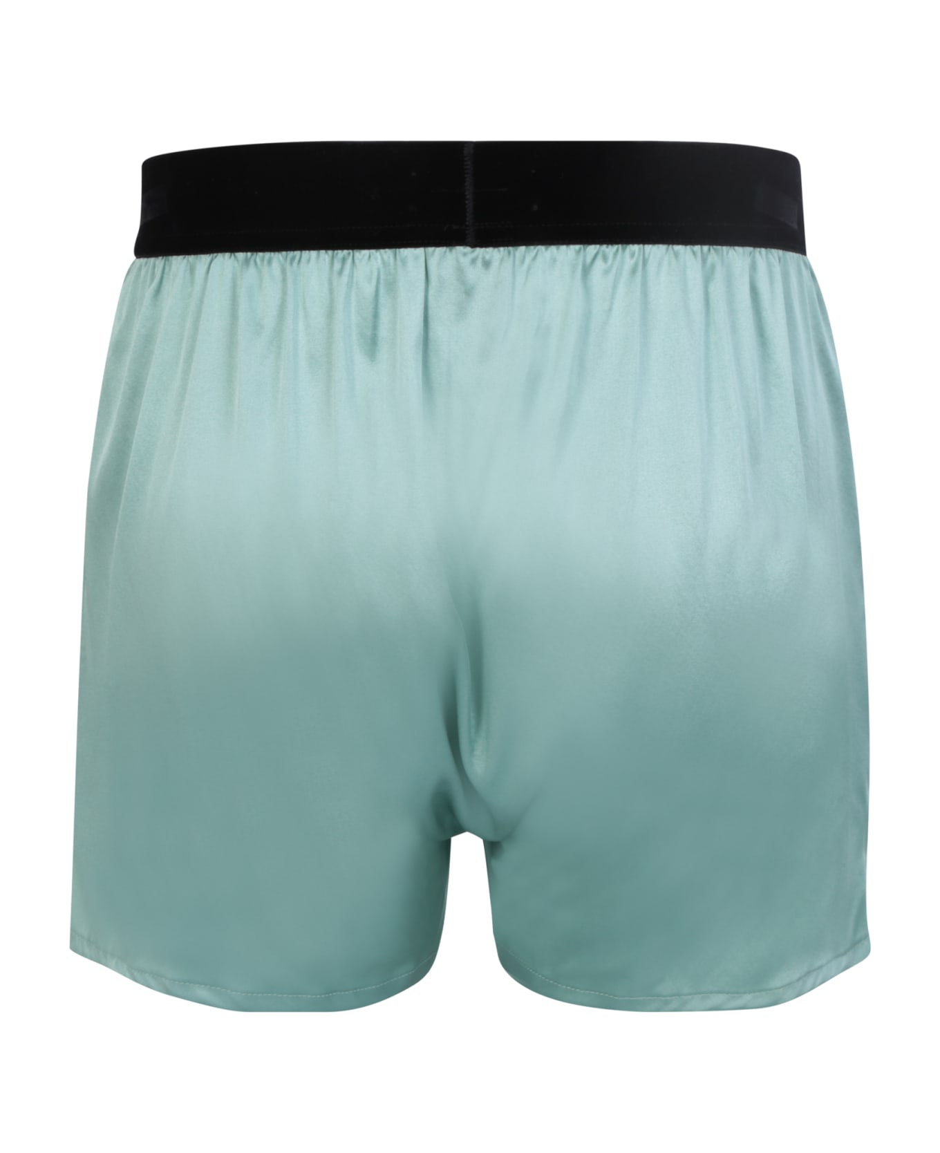 TOM FORD Velvet-trimmed stretch-silk satin shorts