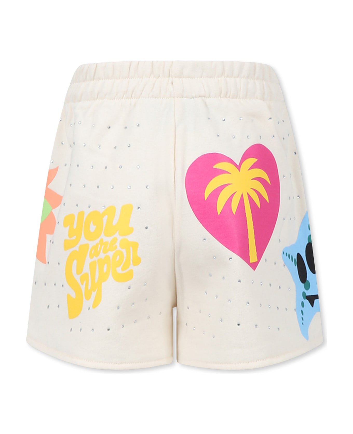 Barrow Ivory Shorts For Girl With Smiley - Ivory