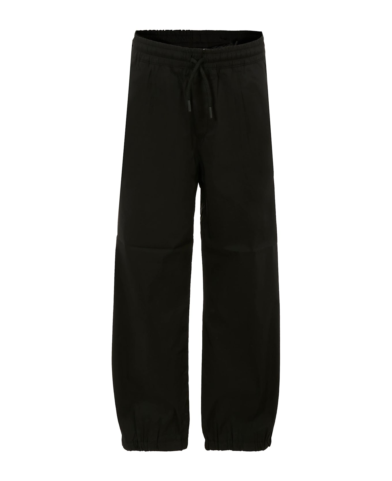 MSGM Black Trousers For Boy With Logo - Black
