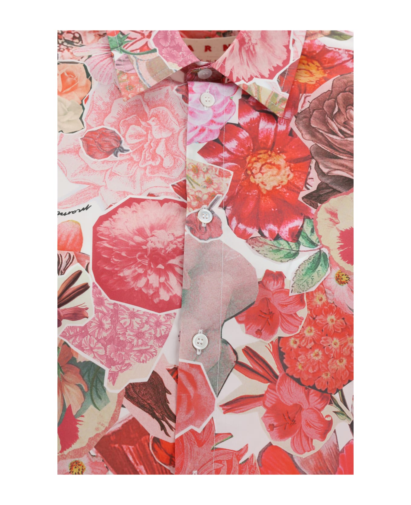 Marni Pink Sleeveless Shirt With Flower Requiem Print - Pink Clematis シャツ