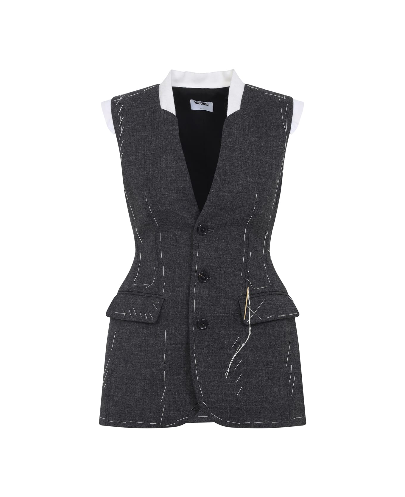 Moschino Wool Vest - Fantasia Grigio