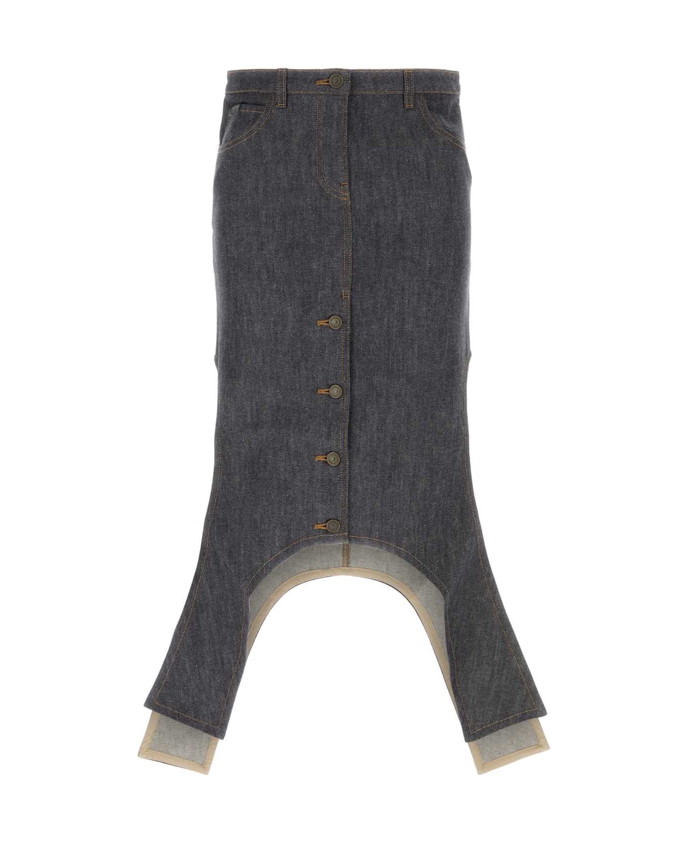 Courrèges Denim Skirt - DARKHEATHERGREY