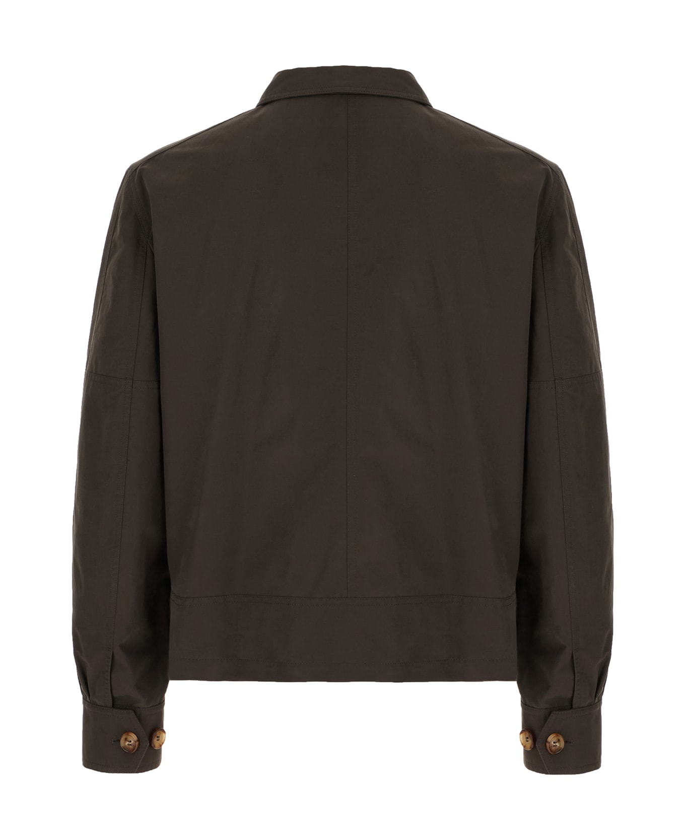 Brunello Cucinelli Brown Cotton Blend Jacket - Testa di moro