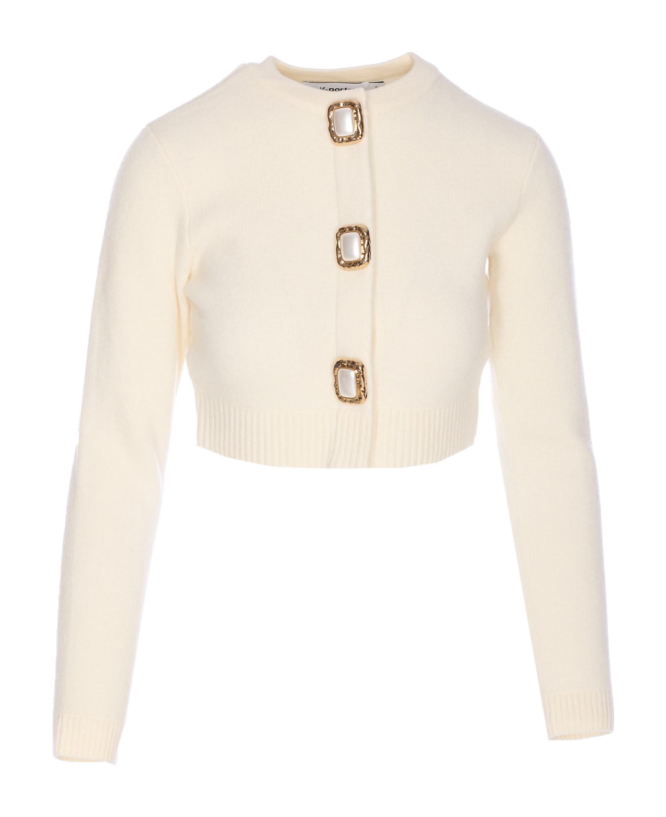 self-portrait Wool Cardigan - White