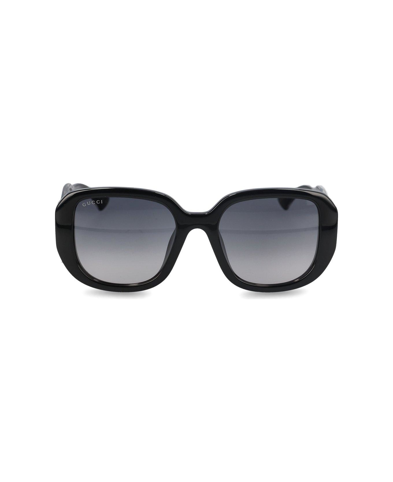 Gucci Eyewear Round Frame Sunglasses - Black Crystal Grey