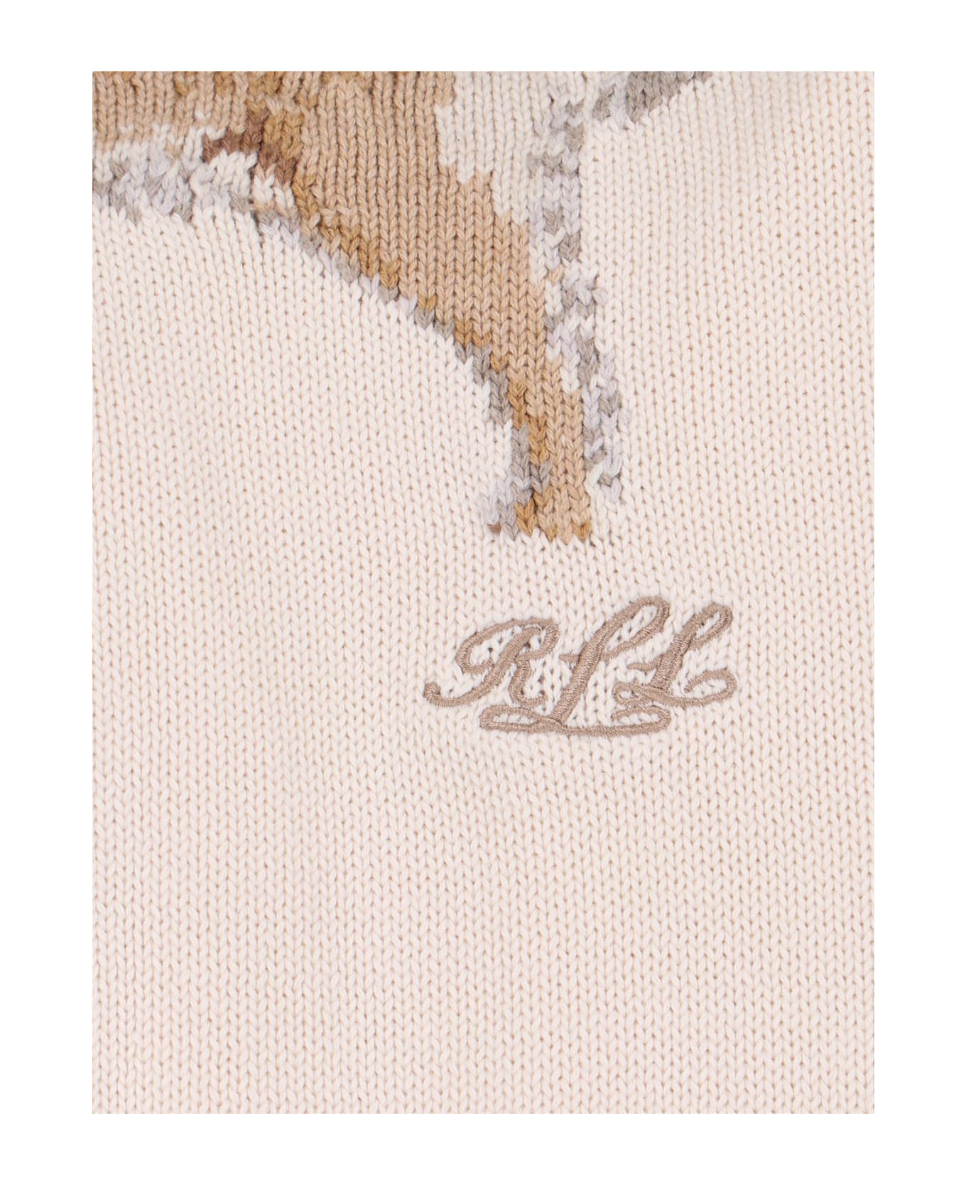 Ralph Lauren 
golden Retriever
 Inlaid Sweater - Cream