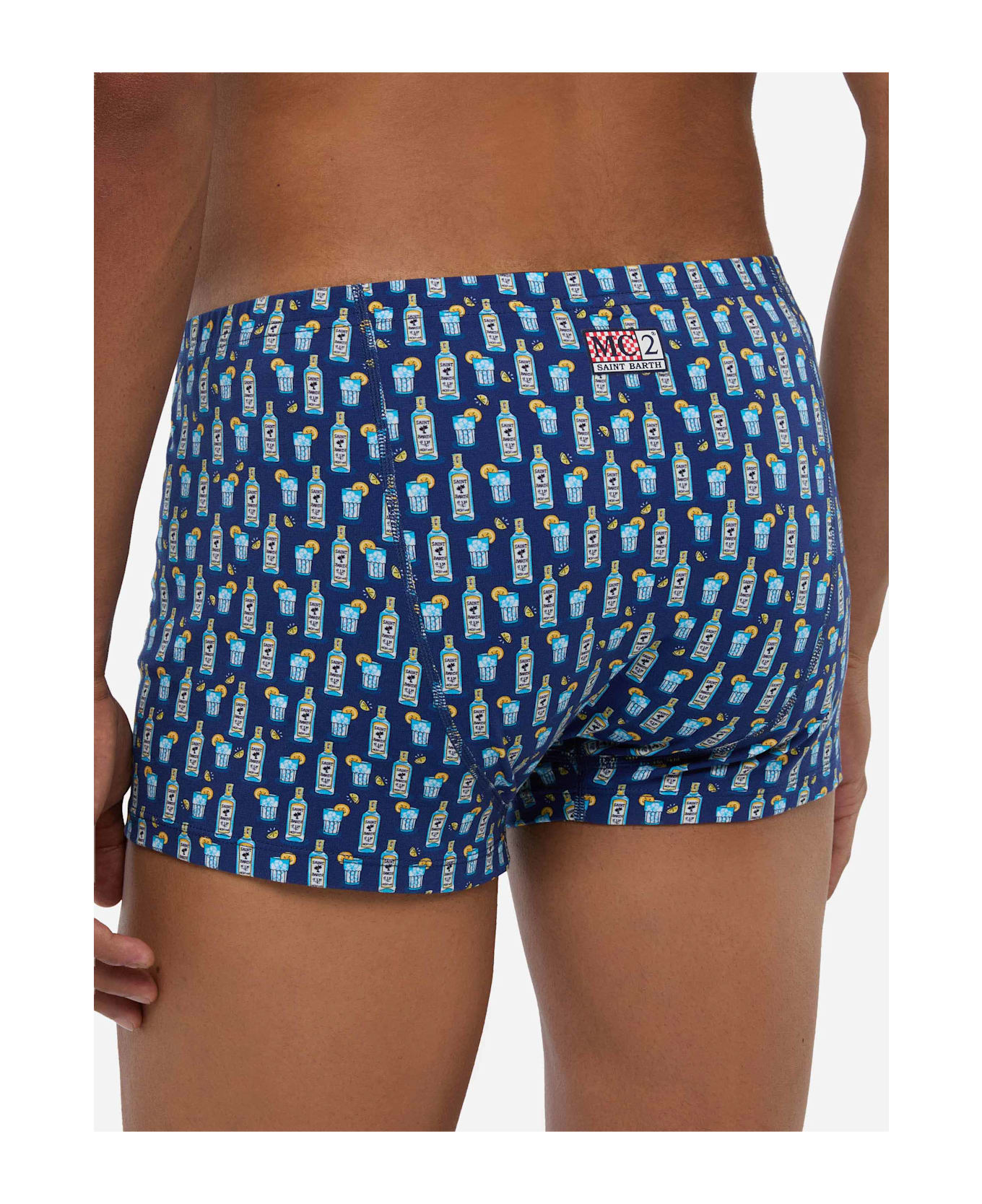 MC2 Saint Barth Man Underwear Boxer Gin Tonic Print - BLUE