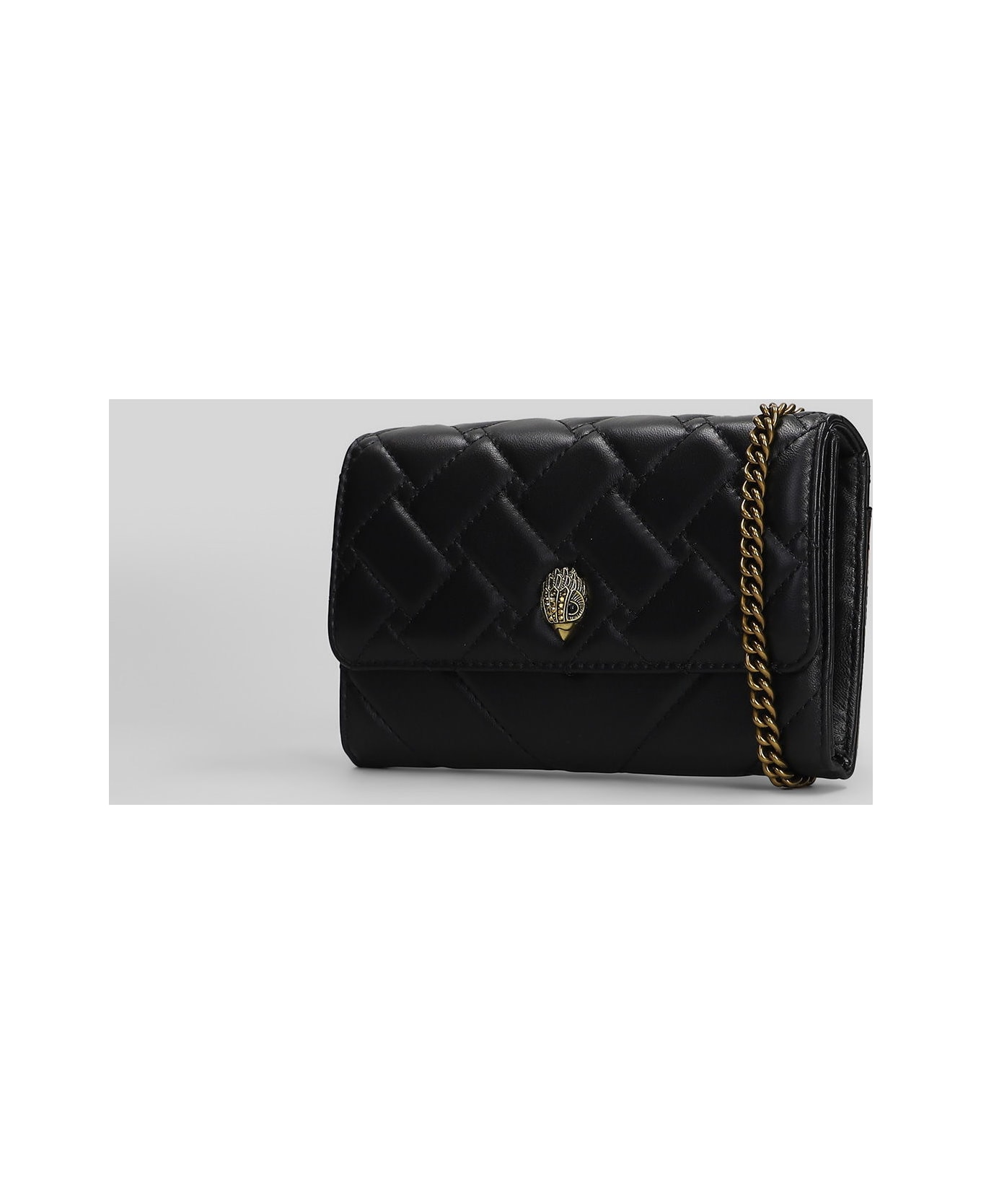 Kurt Geiger Kensington Chain Shoulder Bag In Black Leather - black