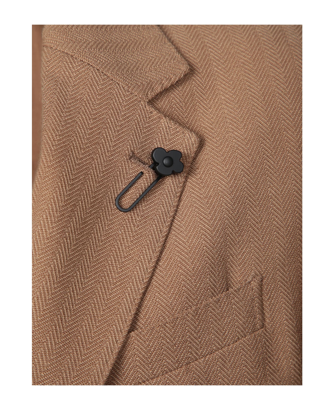 Lardini Chevron Wool Jacket - Beige