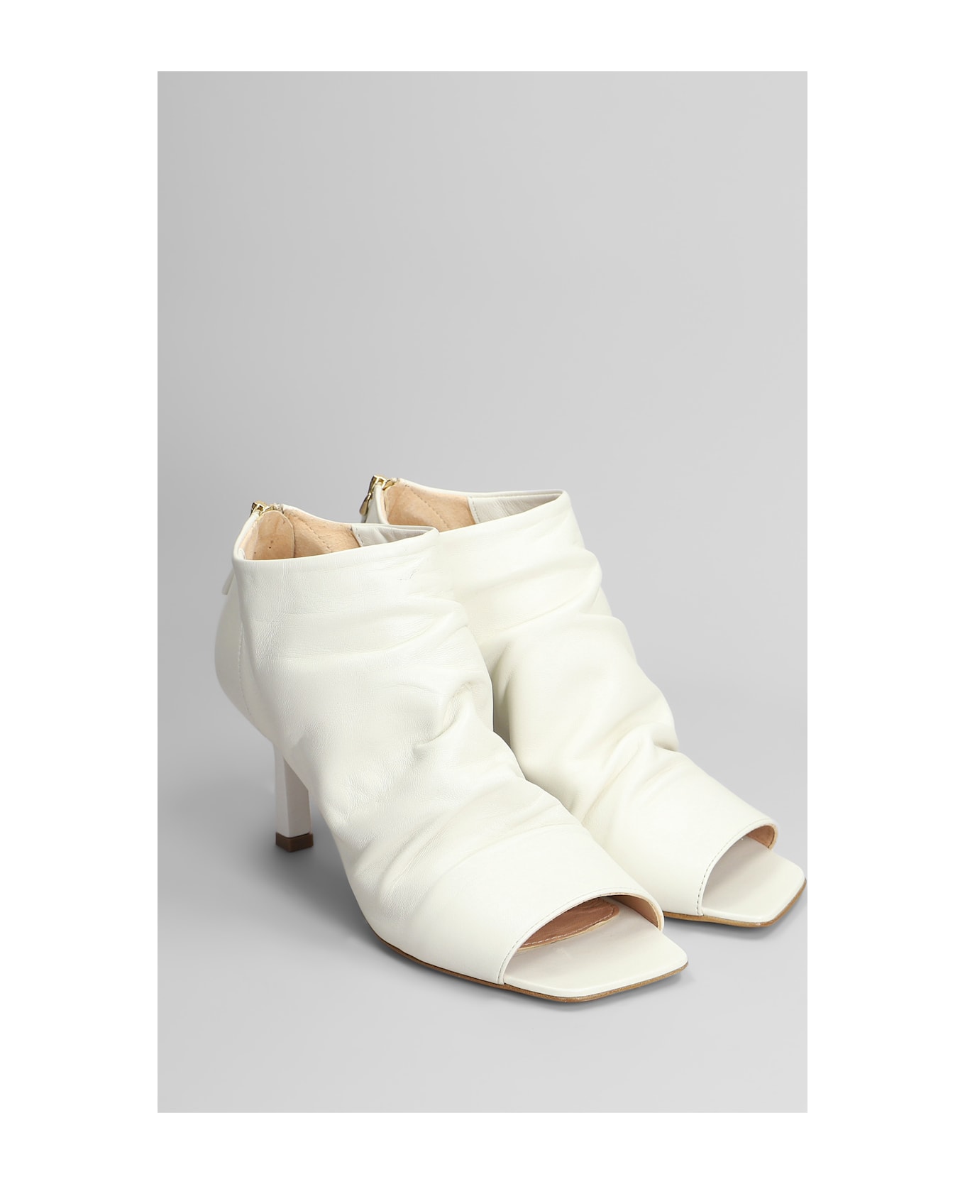 The Seller High Heels Ankle Boots In White Leather - white