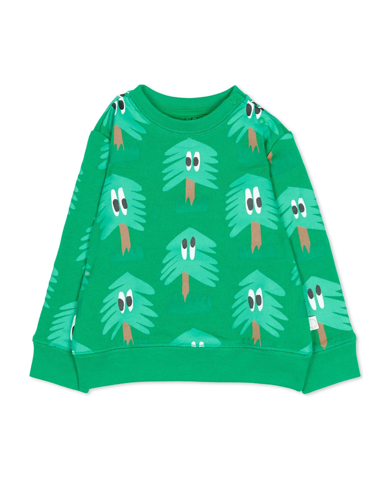 Stella McCartney Kids Green Sweatshirt With Fir Trees For Baby Boy - Green