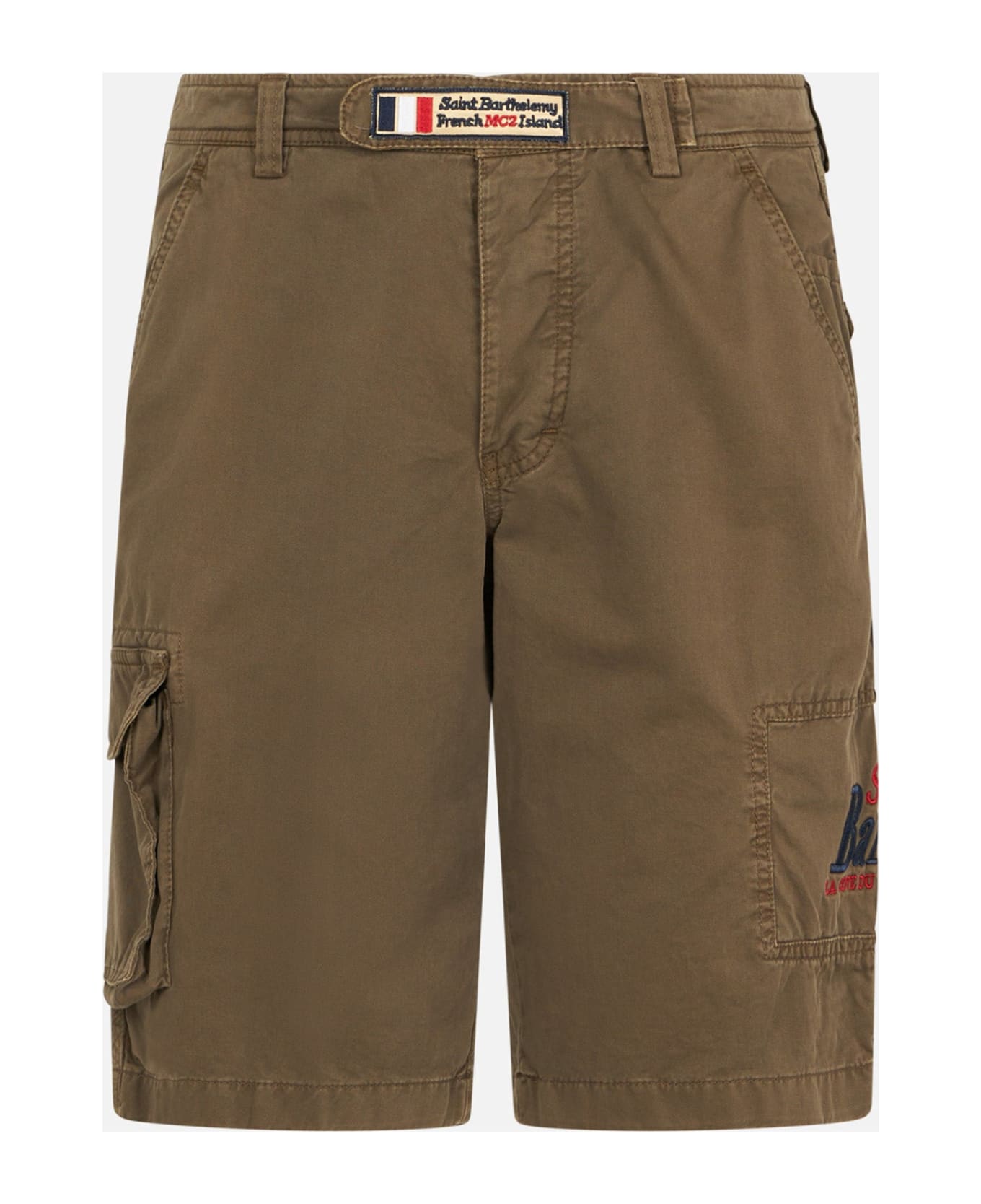 MC2 Saint Barth Man Brown Cargo Bermuda With Pockets - BROWN