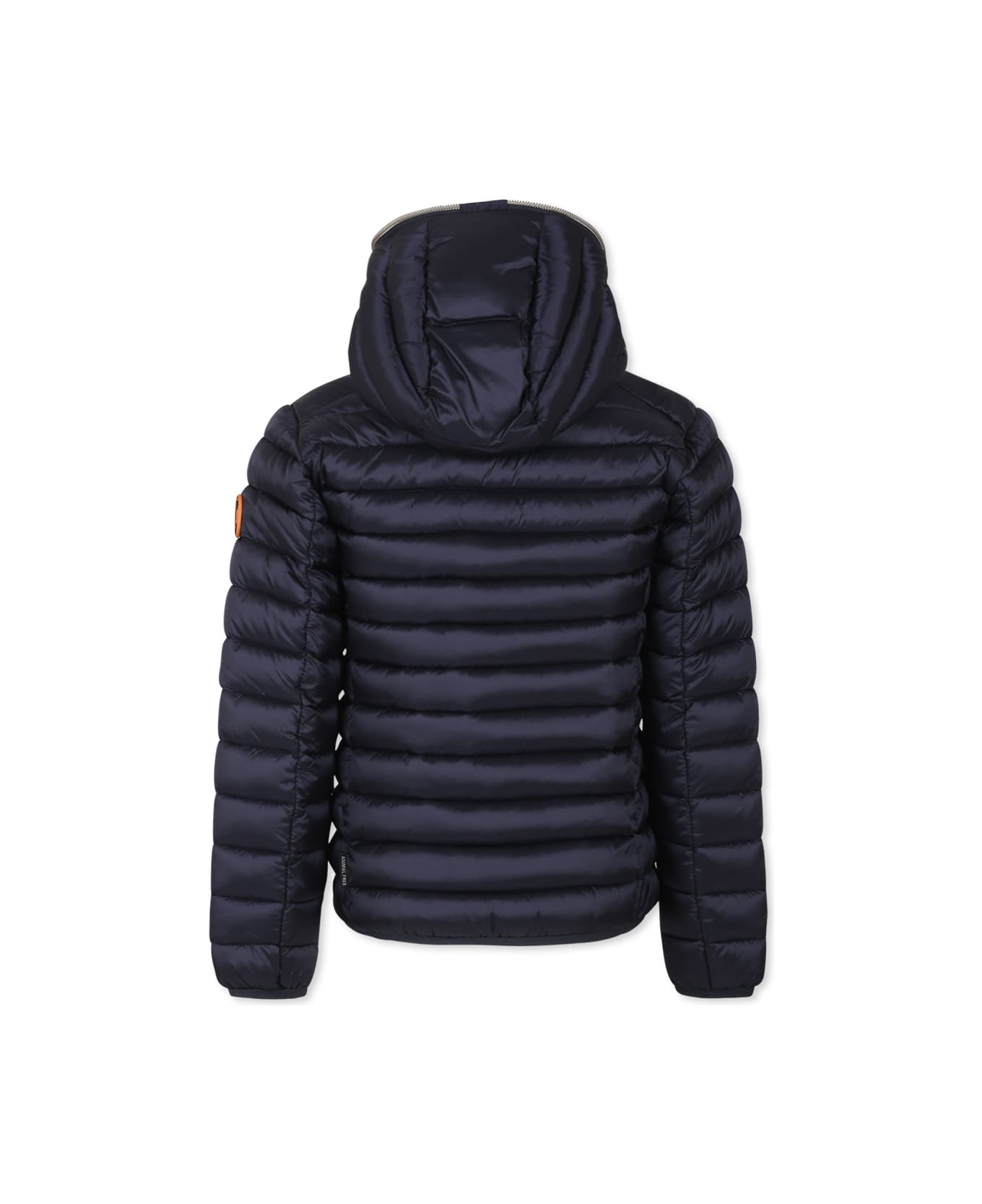 Save the Duck Blue Down Jacket For Girl With Logo - Blue