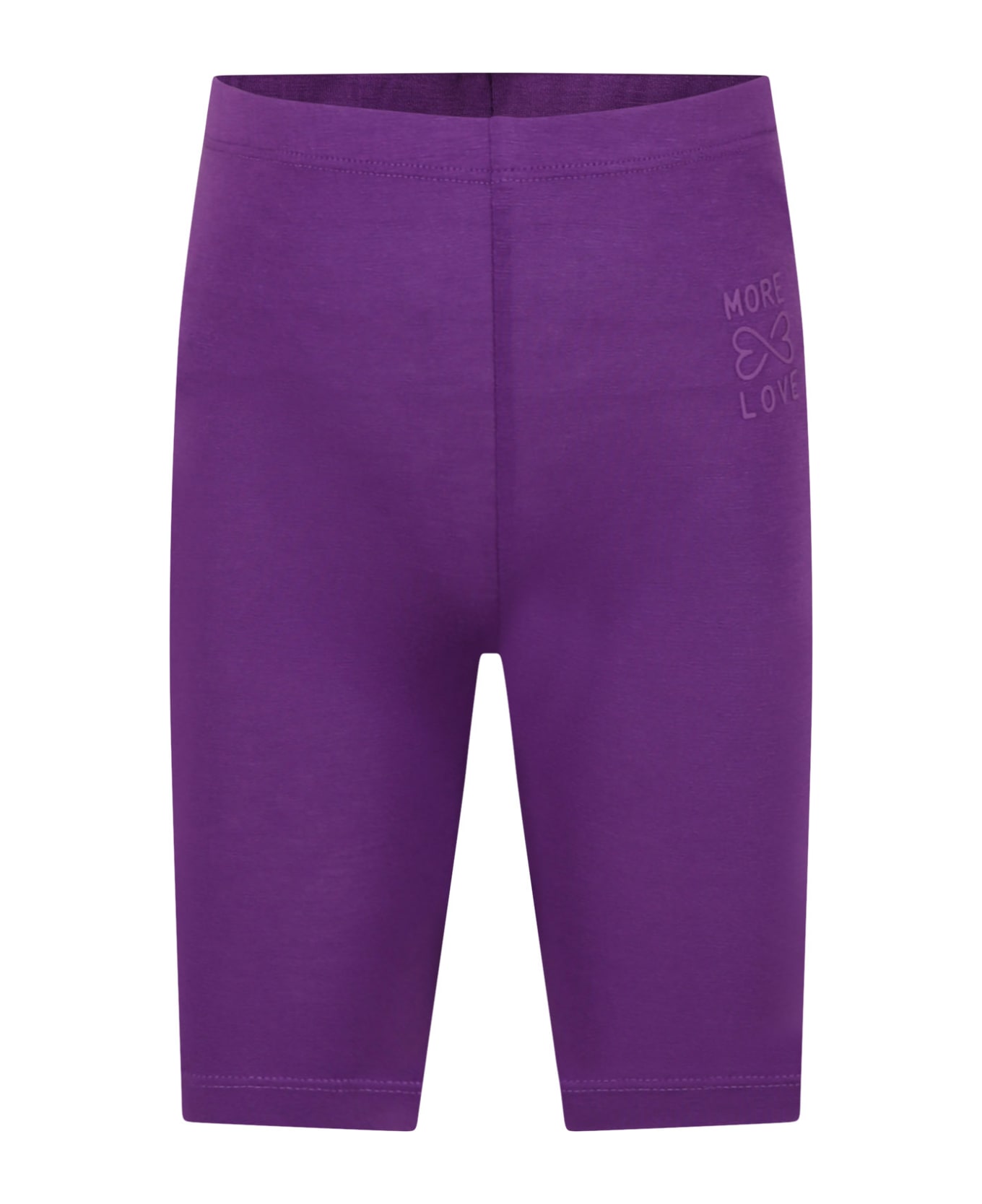 Molo Purple Leggings For Girl With Writing - Violet