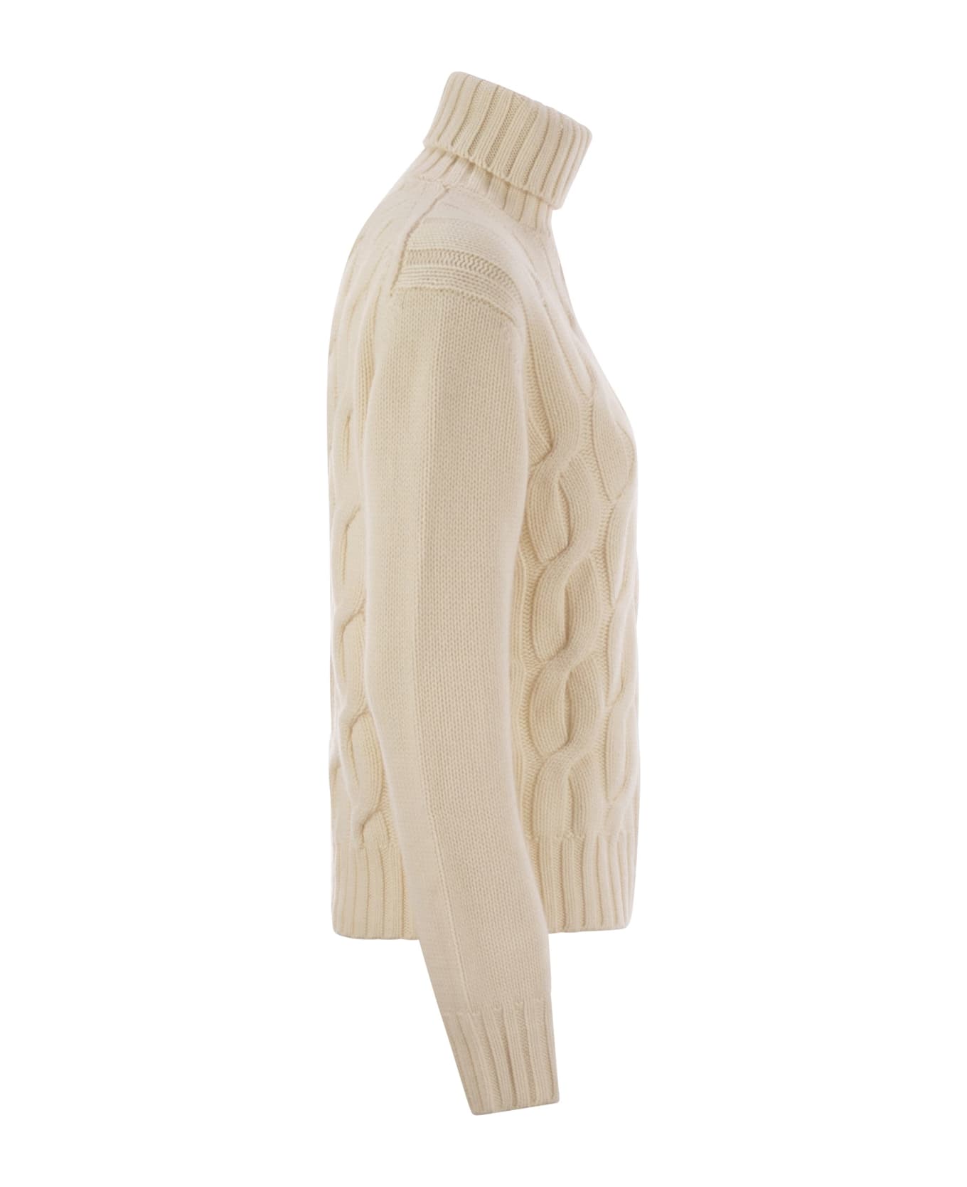 MC2 Saint Barth Giverny - Cable-knit Turtleneck Jumper - White