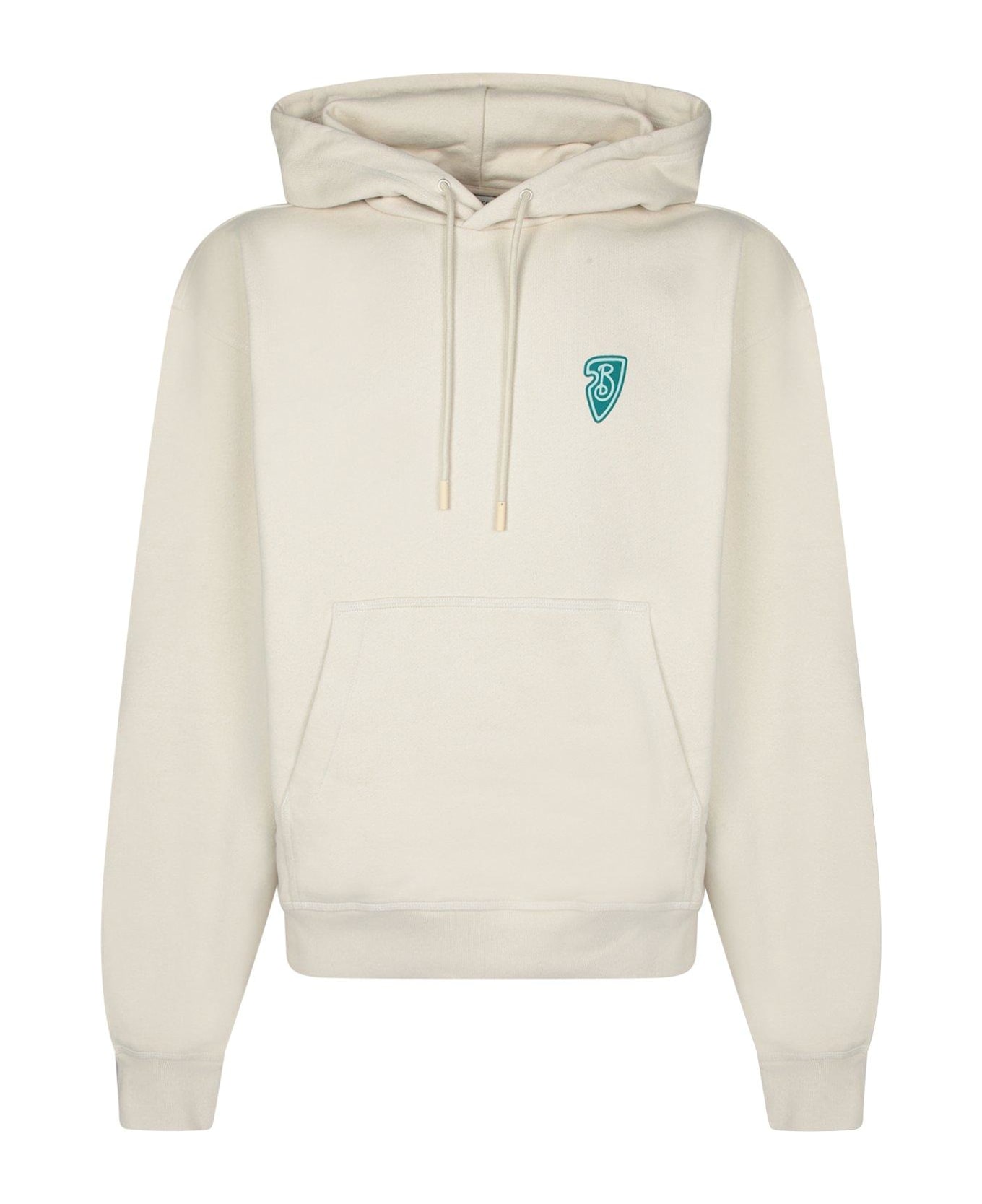 Burberry Logo Printed Drawstring Hoodie - Alpine