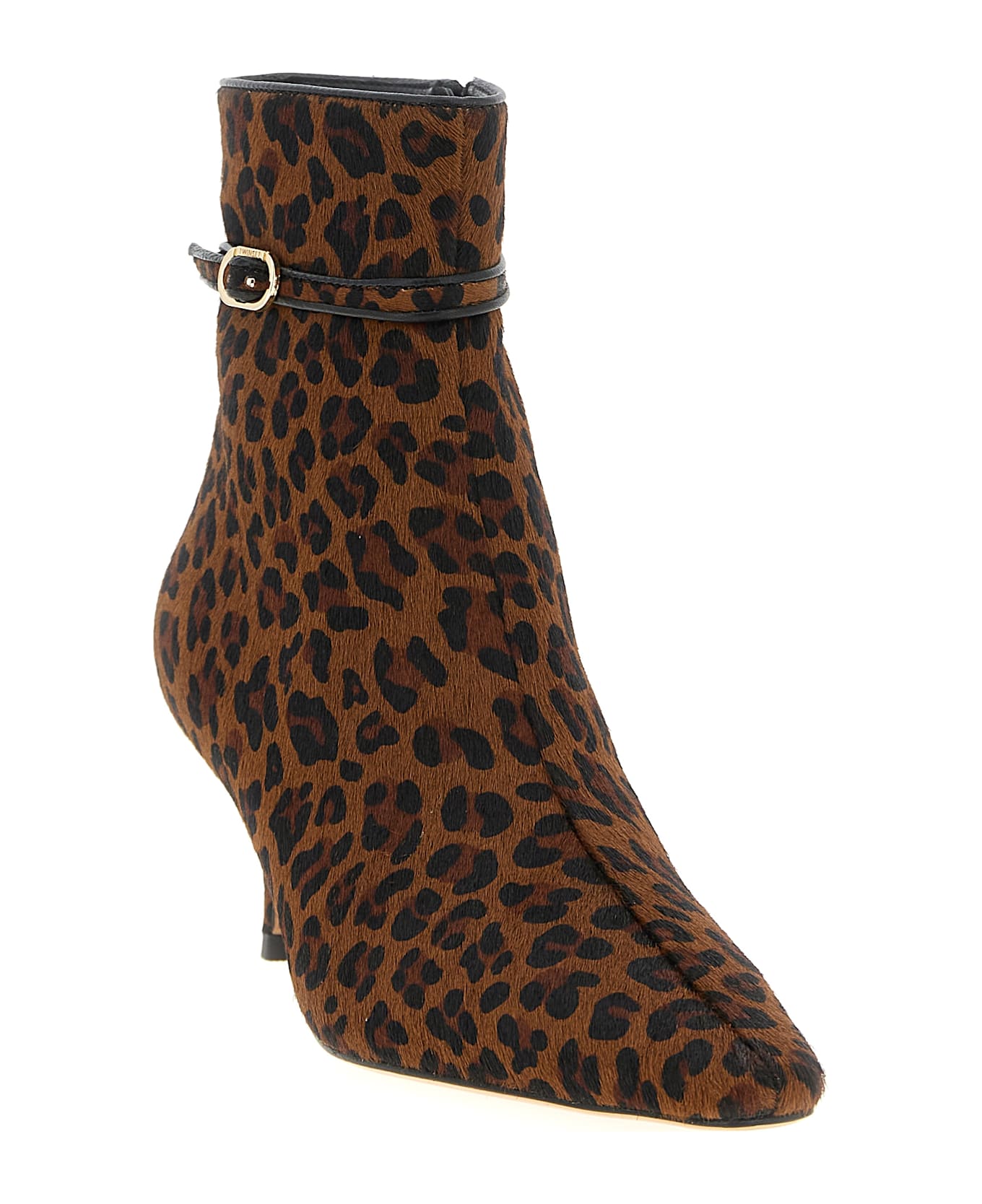 TwinSet Animal Print Ankle Boots - Brown