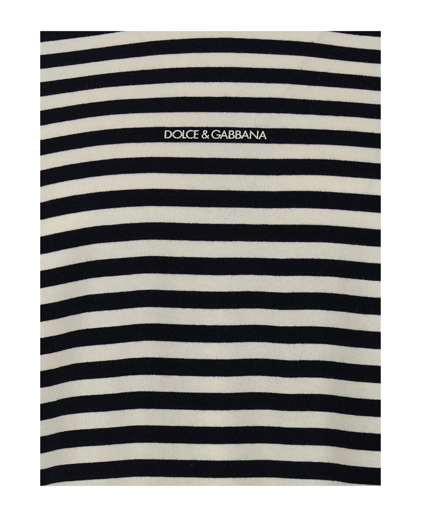 Dolce & Gabbana Striped Crewneck T-shirt - Black