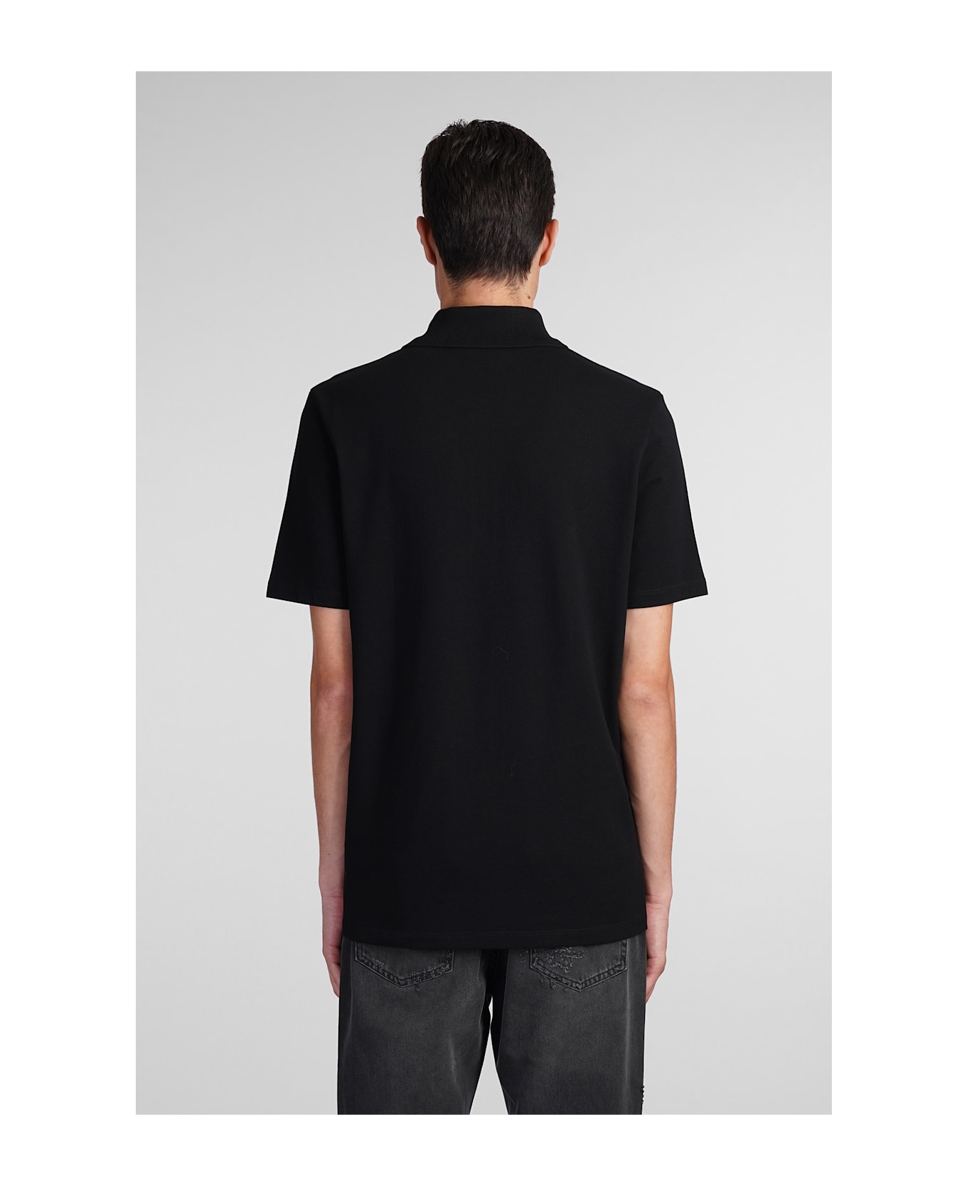 Balmain 'signature' Black Cotton Polo Shirt - black