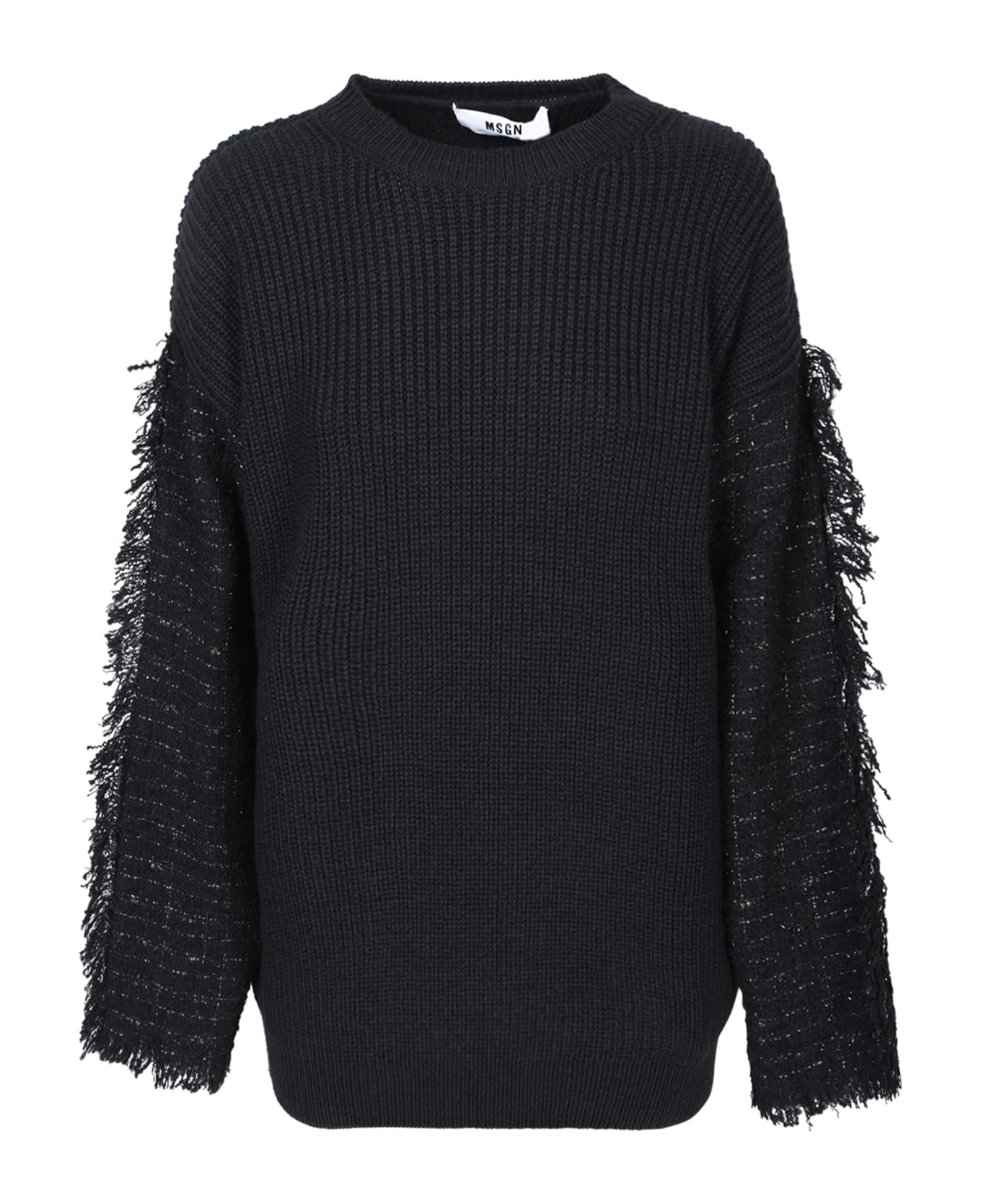 MSGM Fringes Details Black Sweater - Black