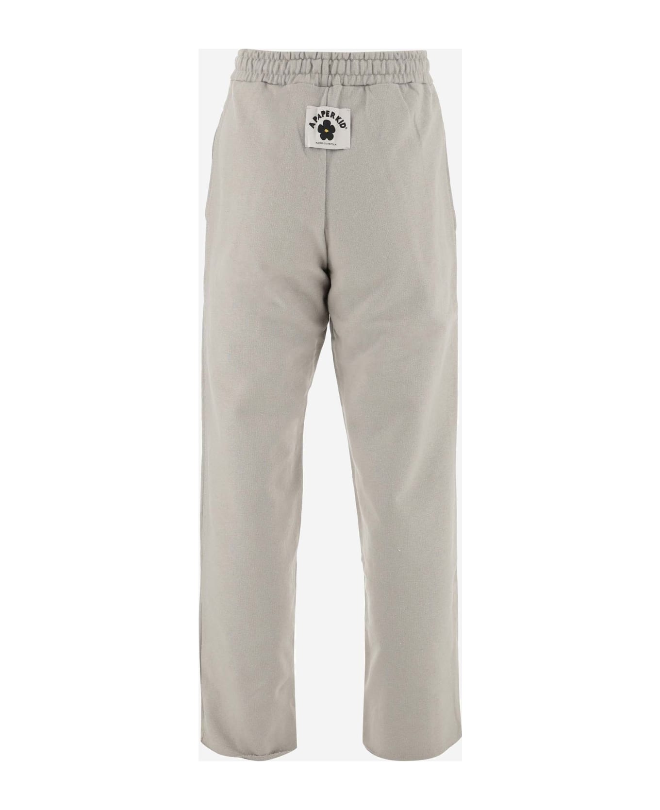 A Paper Kid Cotton Logo Pants - Grey
