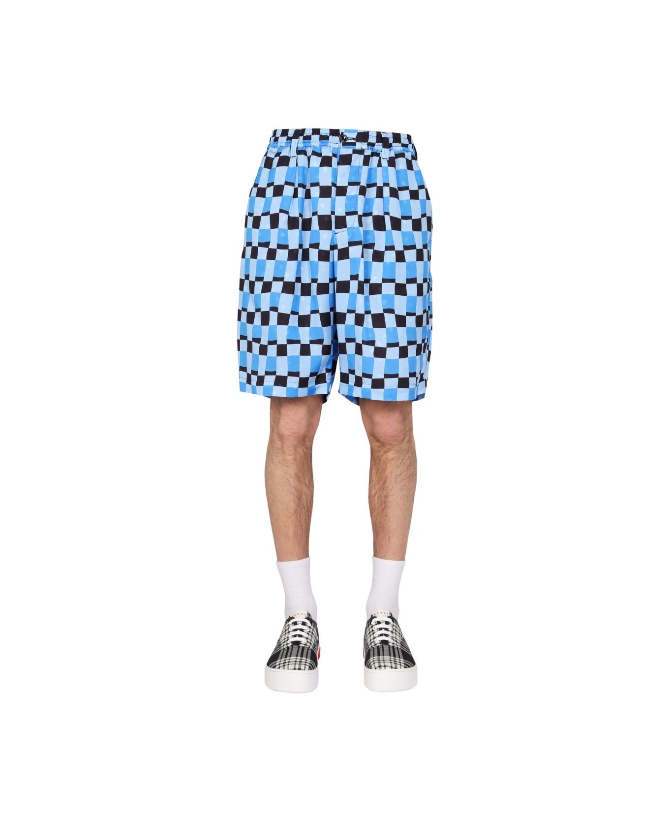 Marni Check Print Bermuda Shorts - MULTICOLOUR