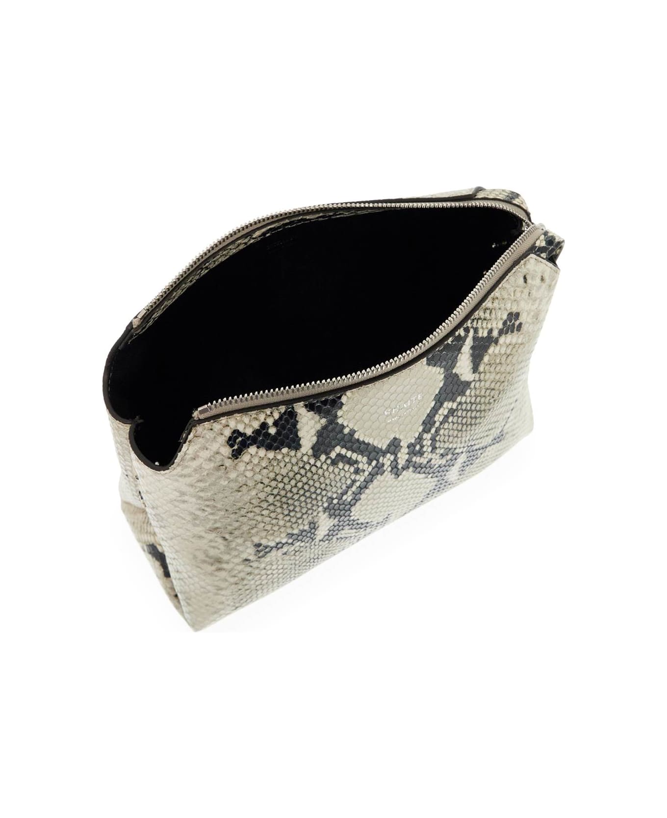 Khaite Python Print Leather Lina Clutch Bag - NATURAL