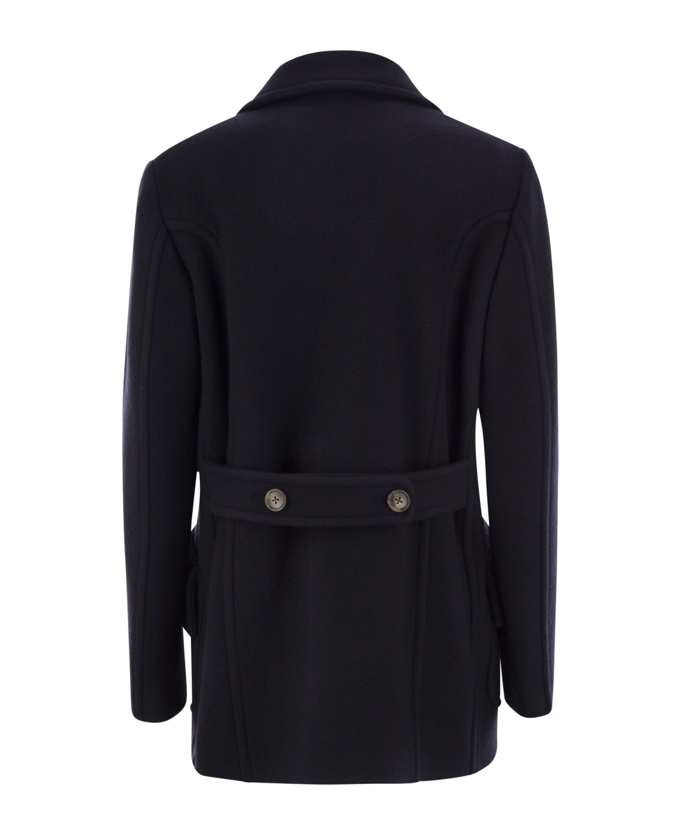 Fay Wool And Cashmere Peacoat - Blue
