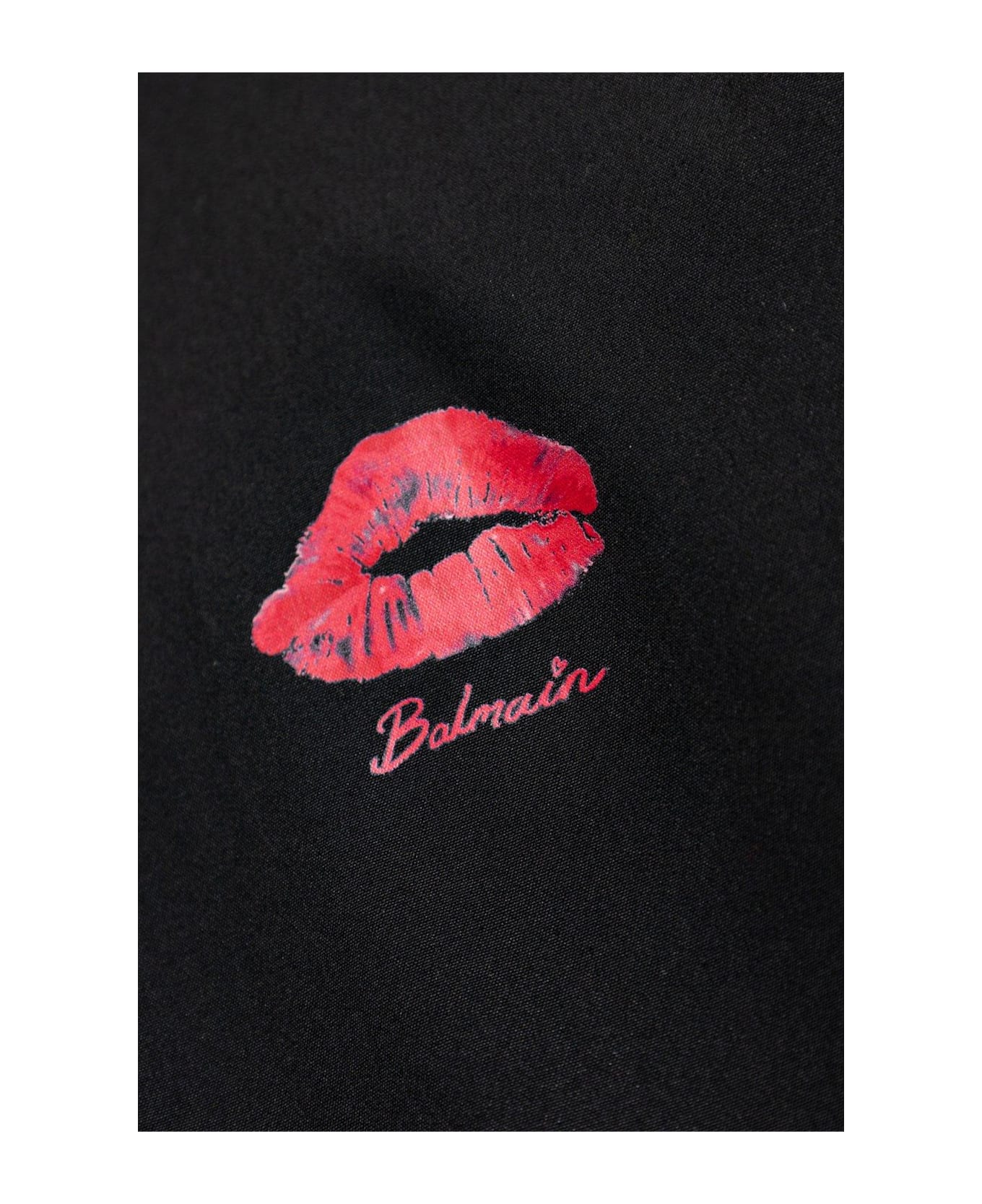 Balmain Kiss Printed Poplin Shirt - Nero