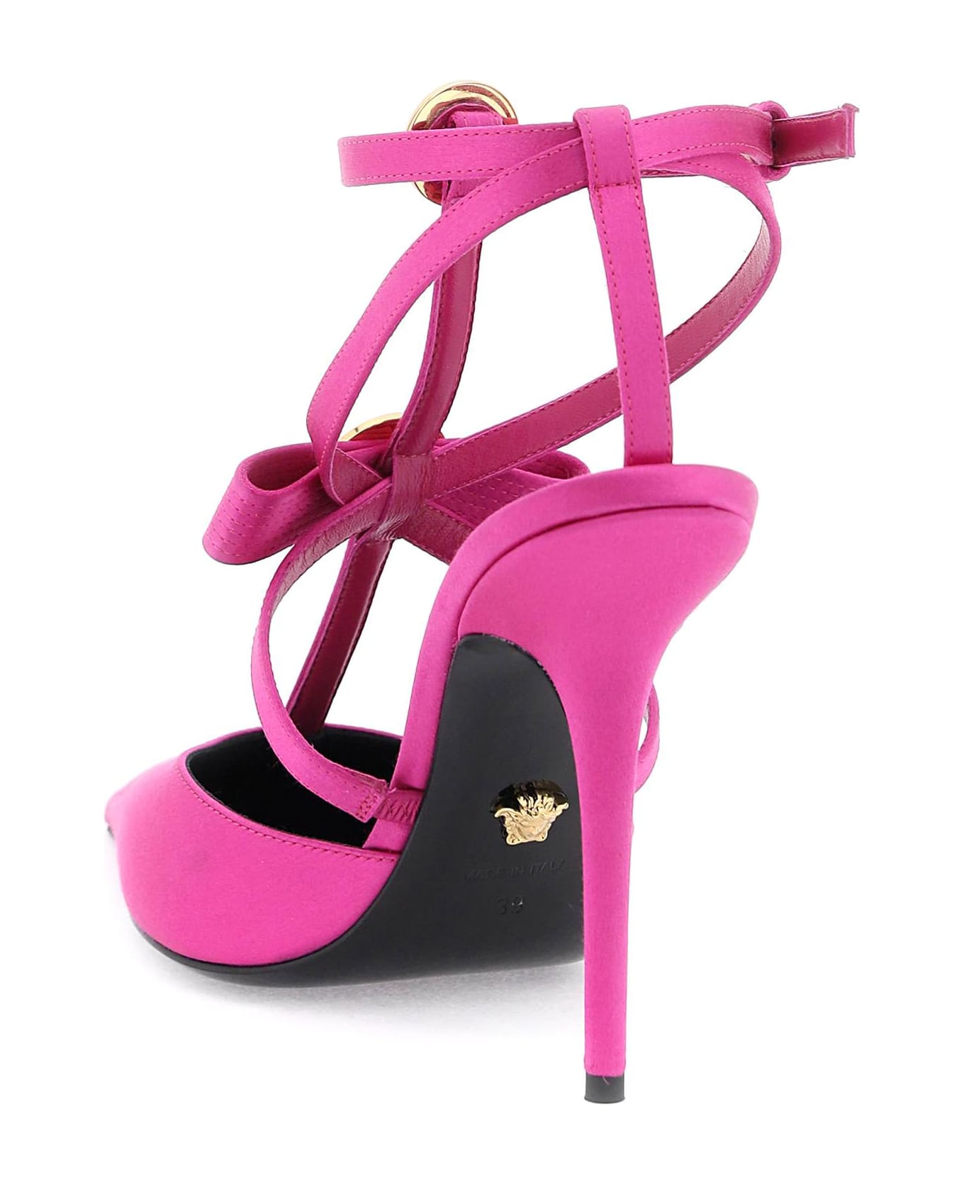 Versace Pumps With Gianni Ribbon Bows - WARTERLILY VERSACE GOLD (Fuchsia) ハイヒール