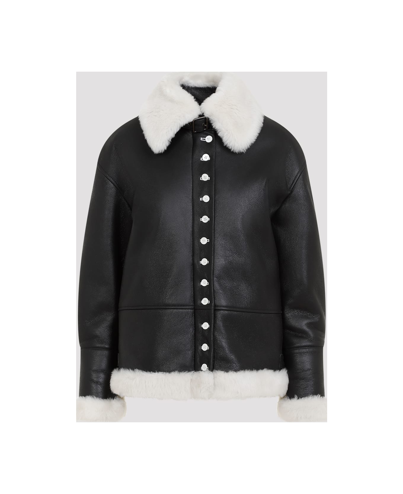 Loewe Shearling Jacket - White Black