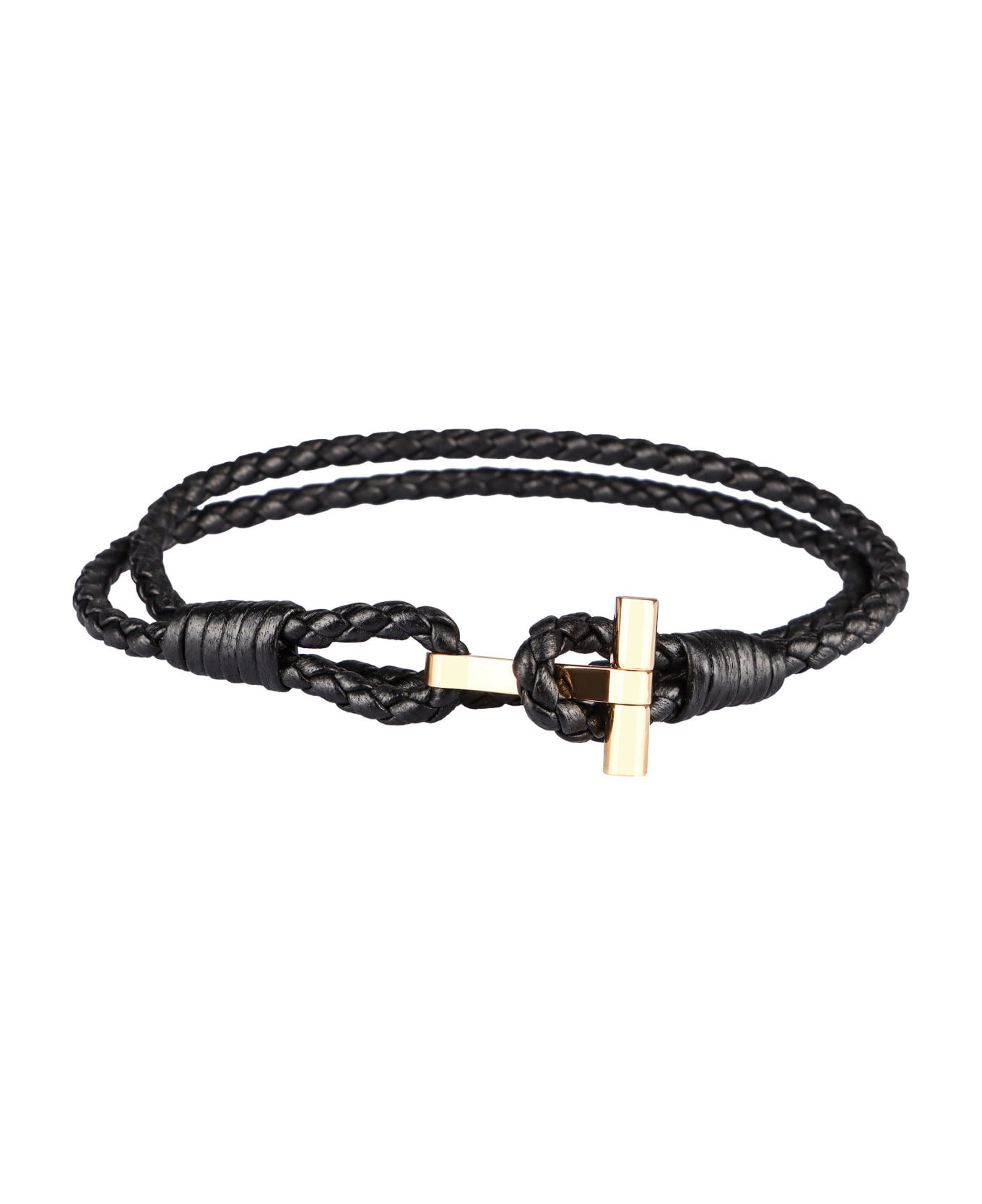 Tom Ford T Leather Bracelet - BLACK