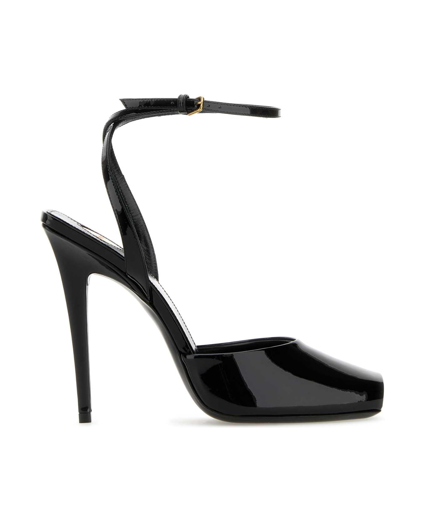 Saint Laurent Black Leather Le Scandal Sandals - NERO