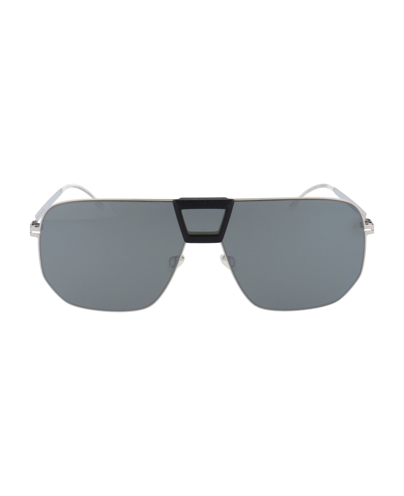Mykita Cayenne Sunglasses - 351 MH22 Pitch Black/Shiny Silver Silver Flash Shield サングラス
