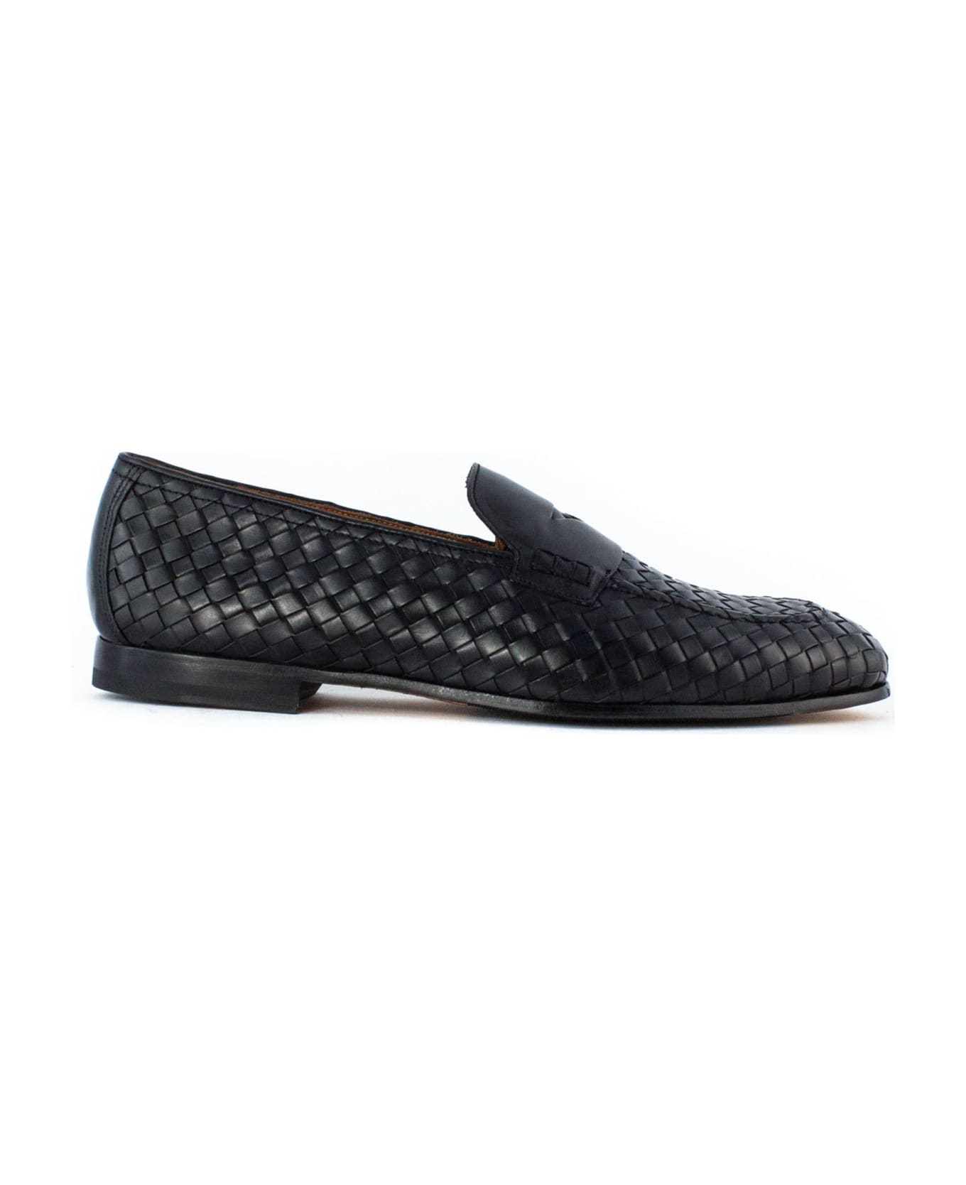 Doucal's Black Leather Penny Loafers - Black