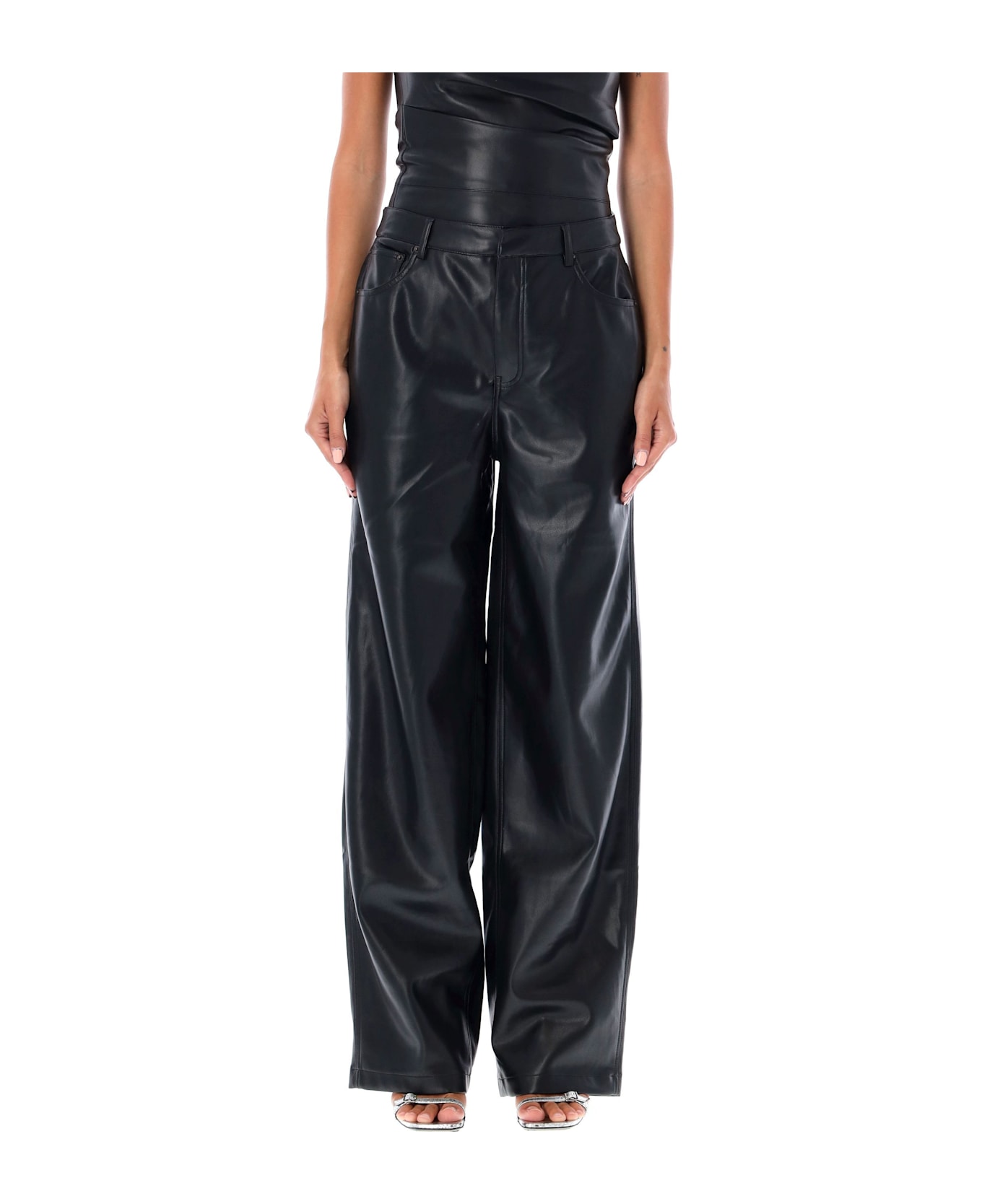 Rotate by Birger Christensen Wide Leg 5 Pocket Pant - Black