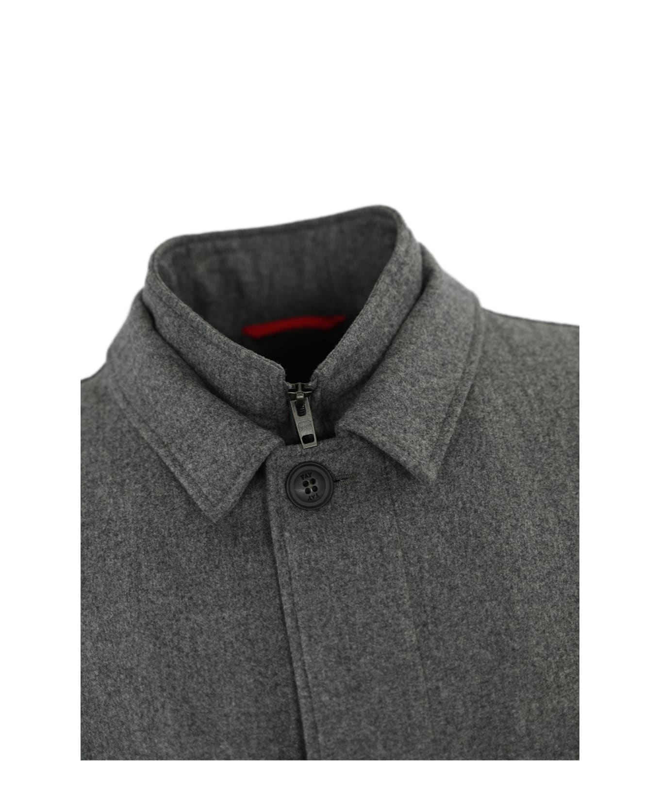 Fay Morning Coat In Wool Flannel - Grigio