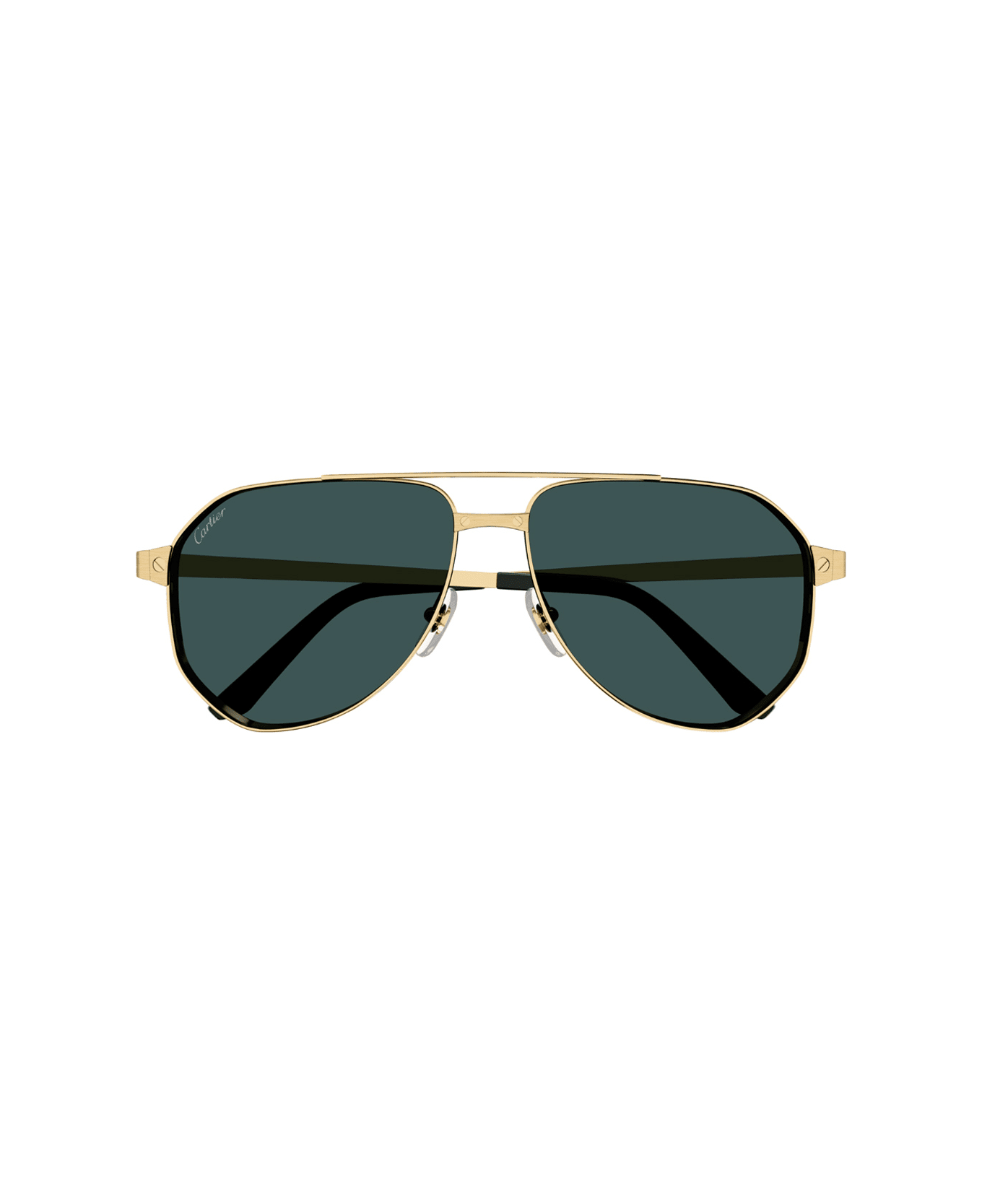 Cartier Eyewear Ct0461s Santos De Cartier 003 Gold Sunglasses - Gold Gold Green