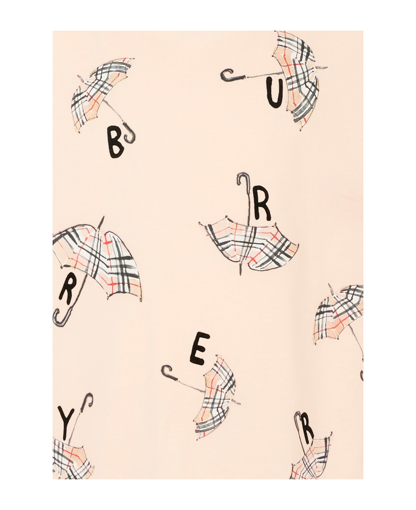 Burberry Pink T-shirt For Girl With Umbrella - Pink